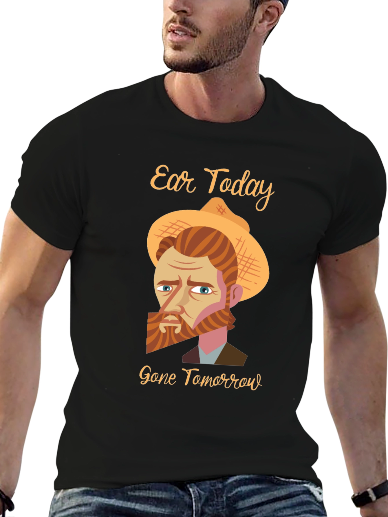 Black Ear Today Gone Tomorrow T-Shirt - Van Gogh Funny Tee view 6