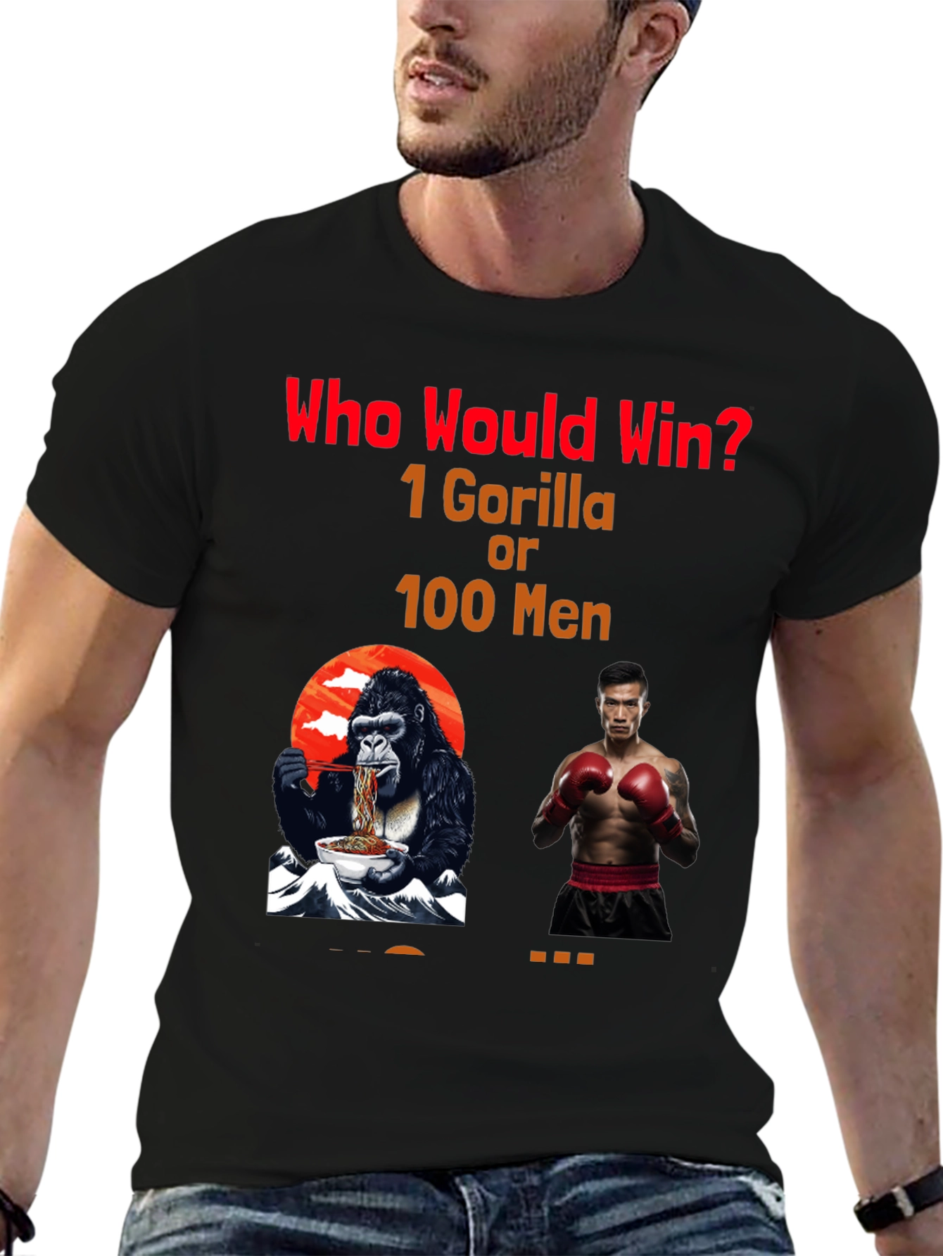 Black Gorilla vs Men Graphic T-Shirt view 6