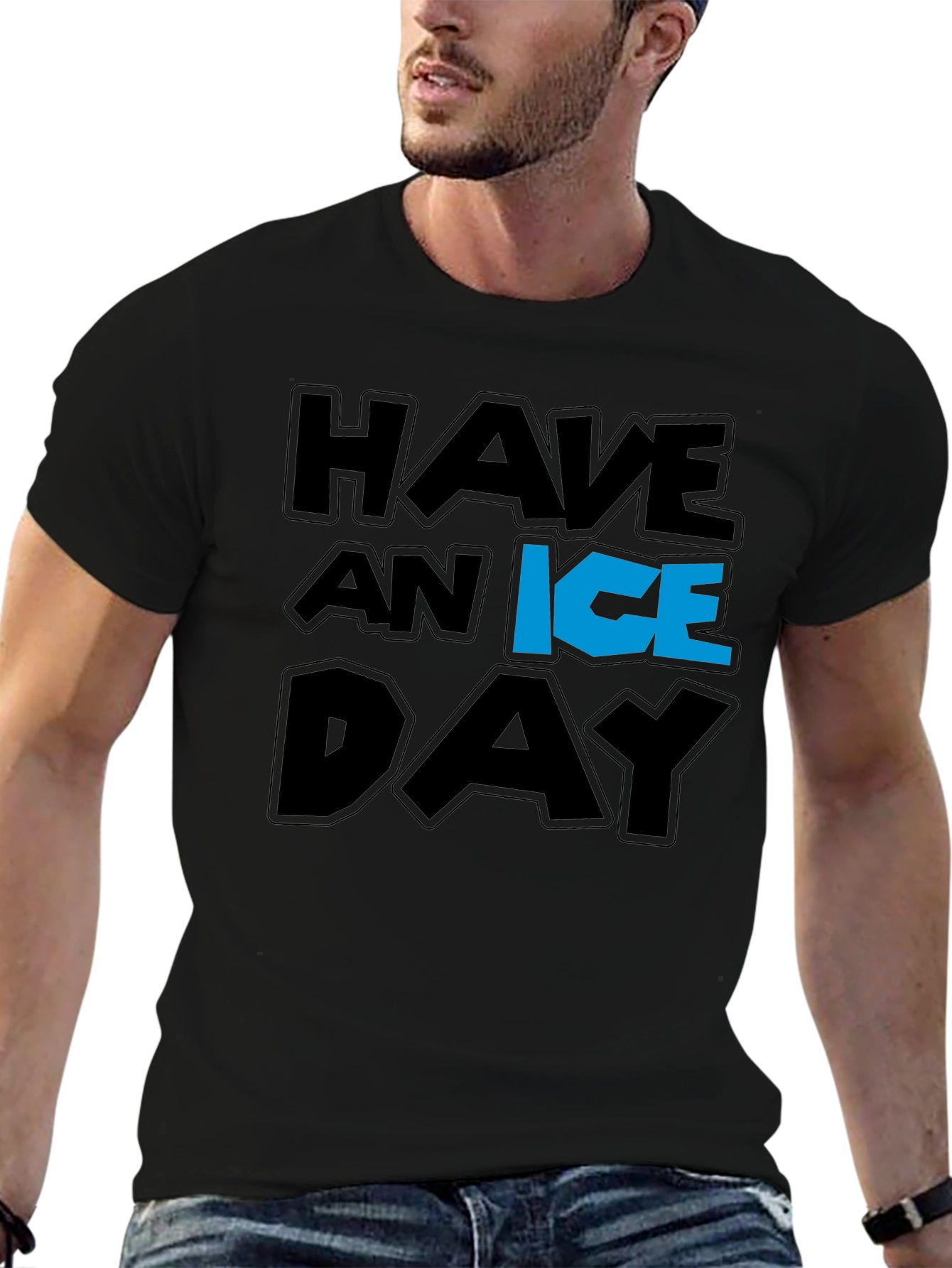 Black Have an Ice Day Graphic T-Shirt view 6