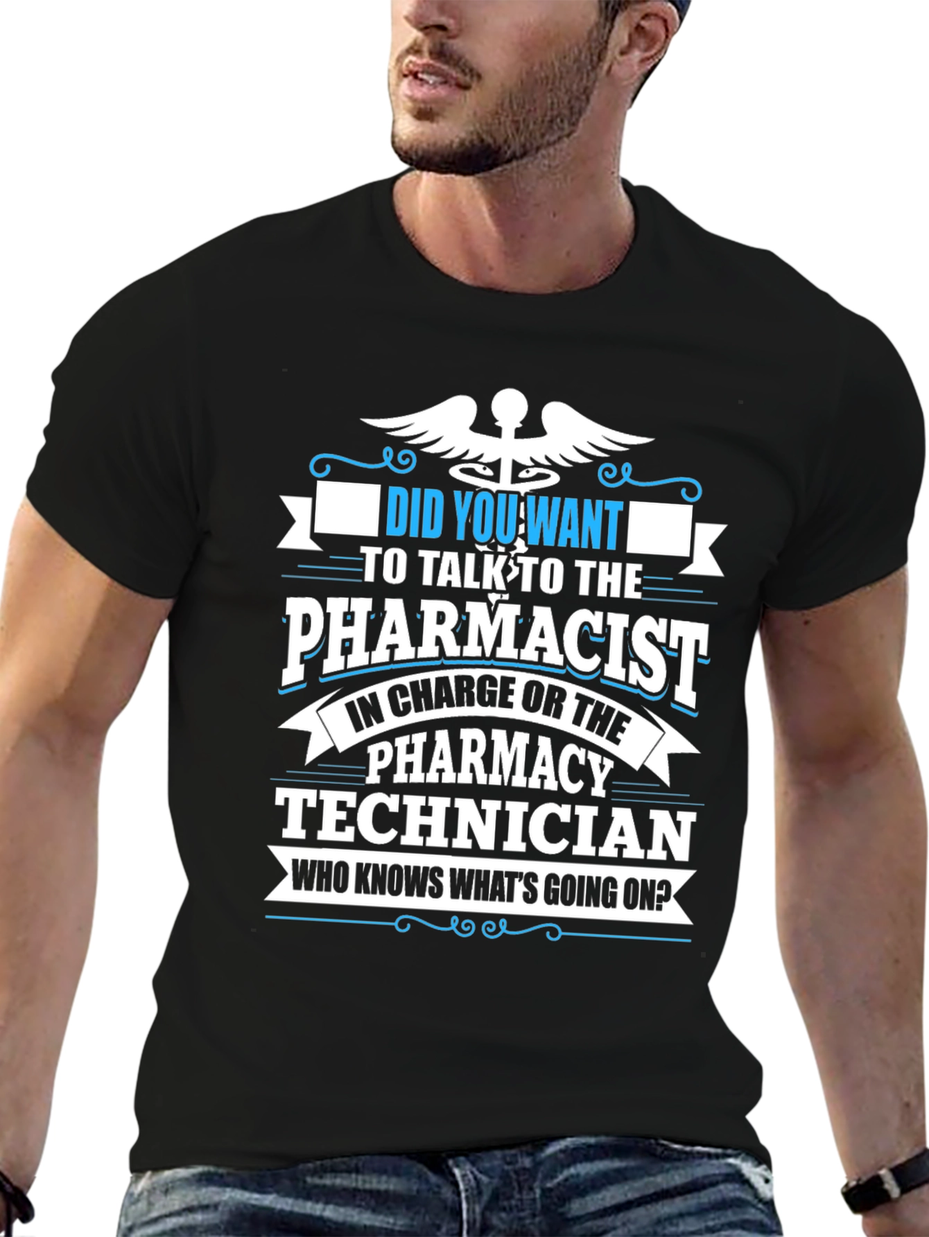 Black Pharmacy Technician T-Shirt view 6