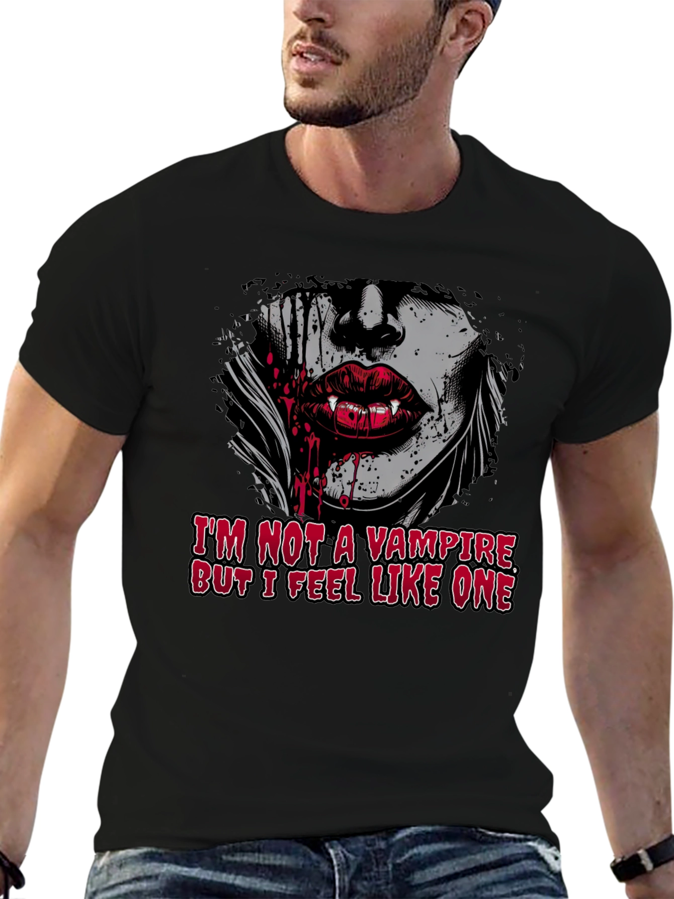 Black Vampire Graphic T-Shirt view 6