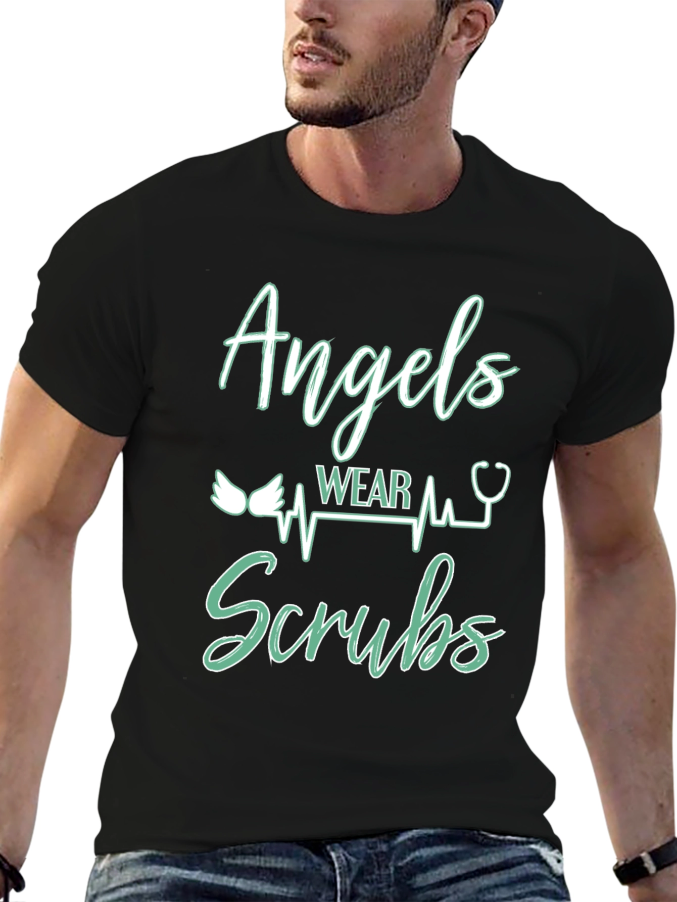 Black Angels Wear Scrubs Graphic Tee view 6