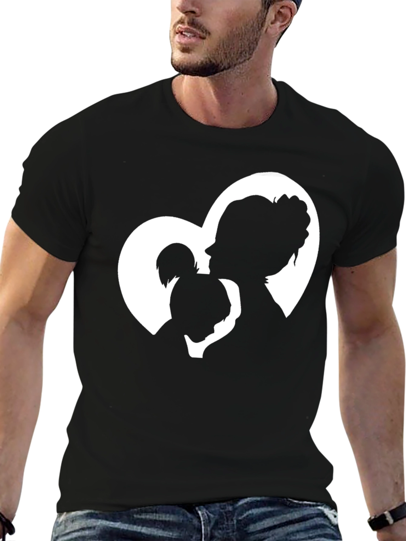 Black Mother & Daughter Heart Graphic T-Shirt view 6