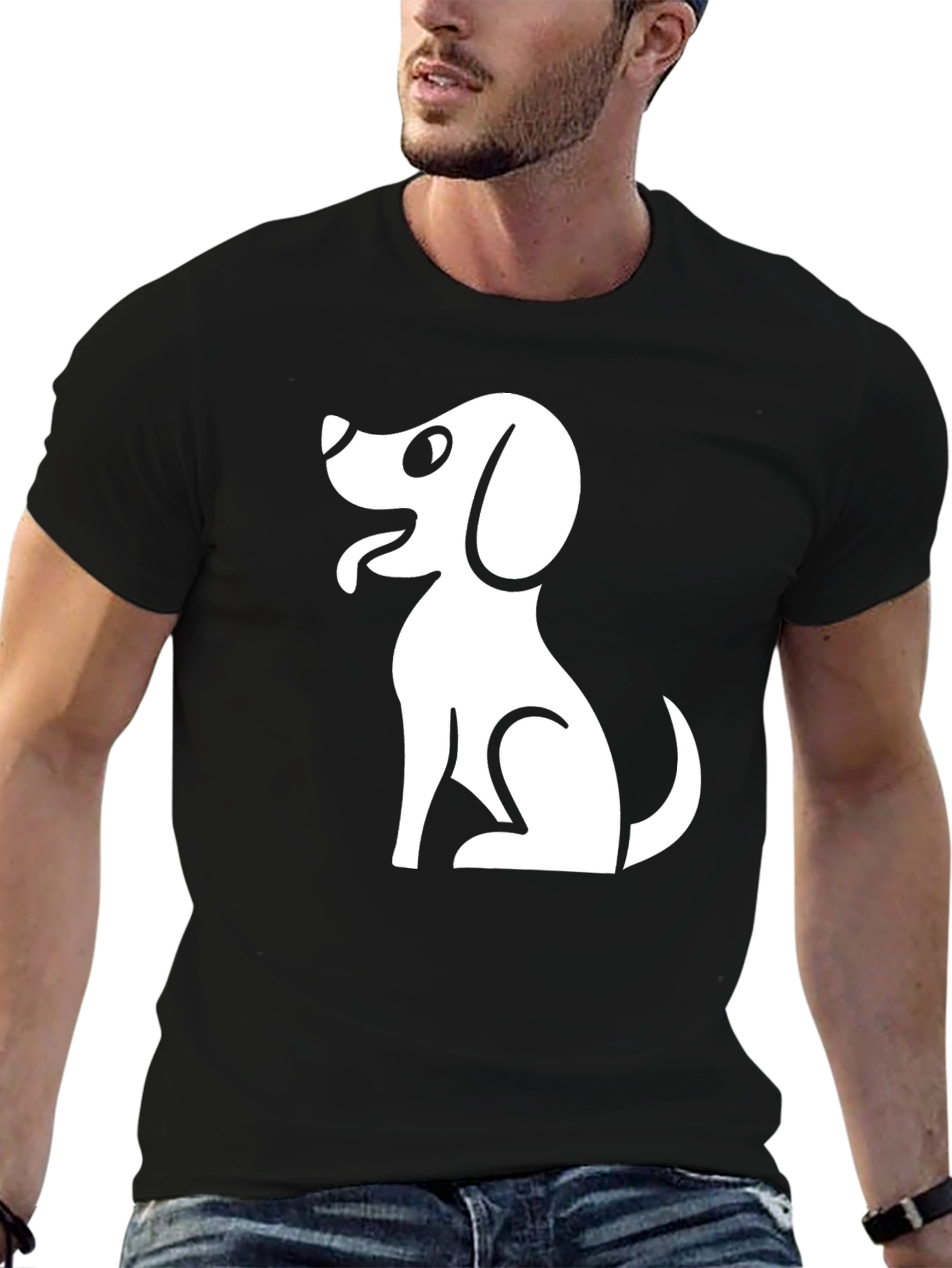 Black Dog Graphic Black T-Shirt - Cute Puppy Design view 6