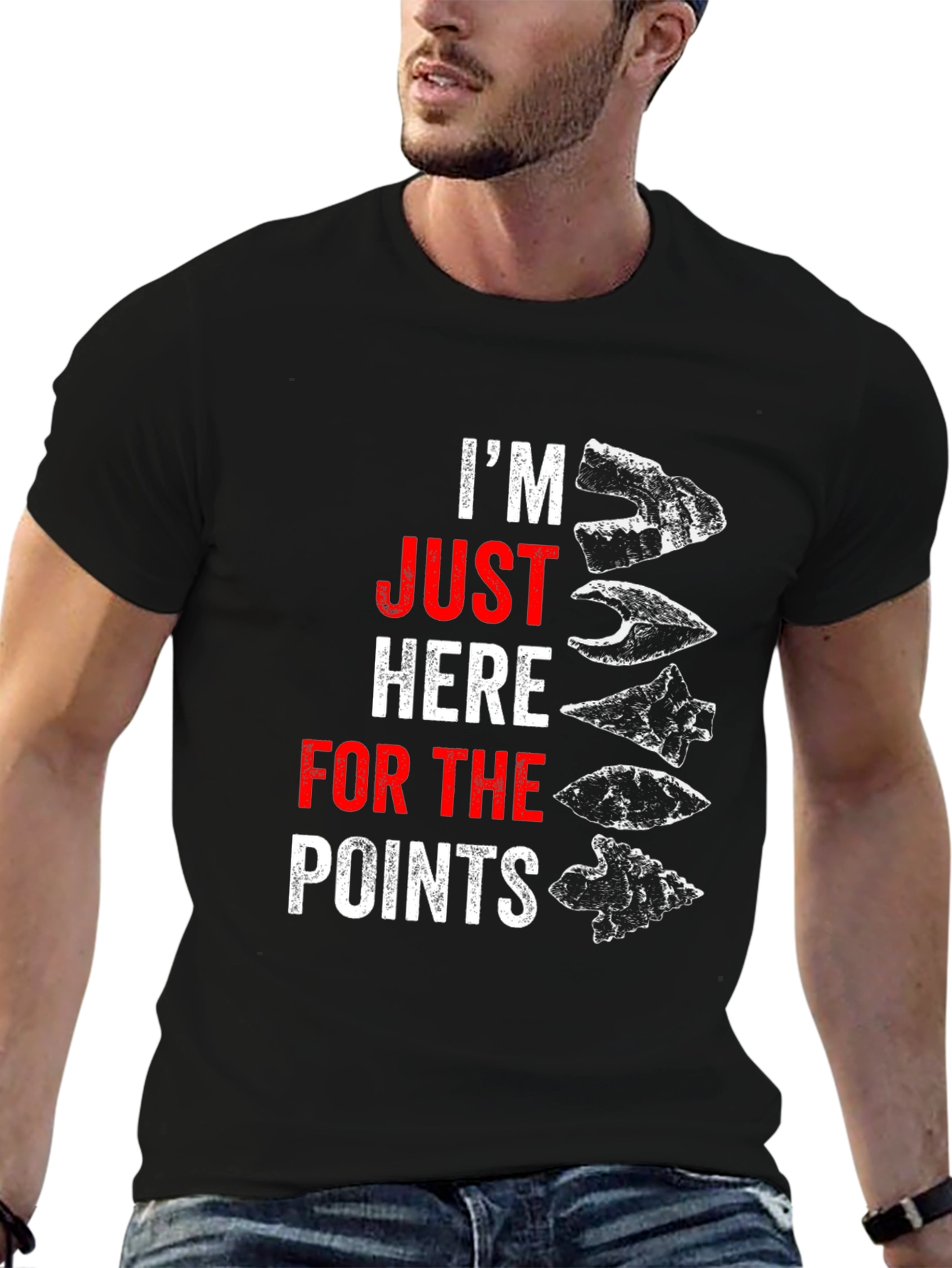 Black I'm Just Here For The Points T-Shirt view 6