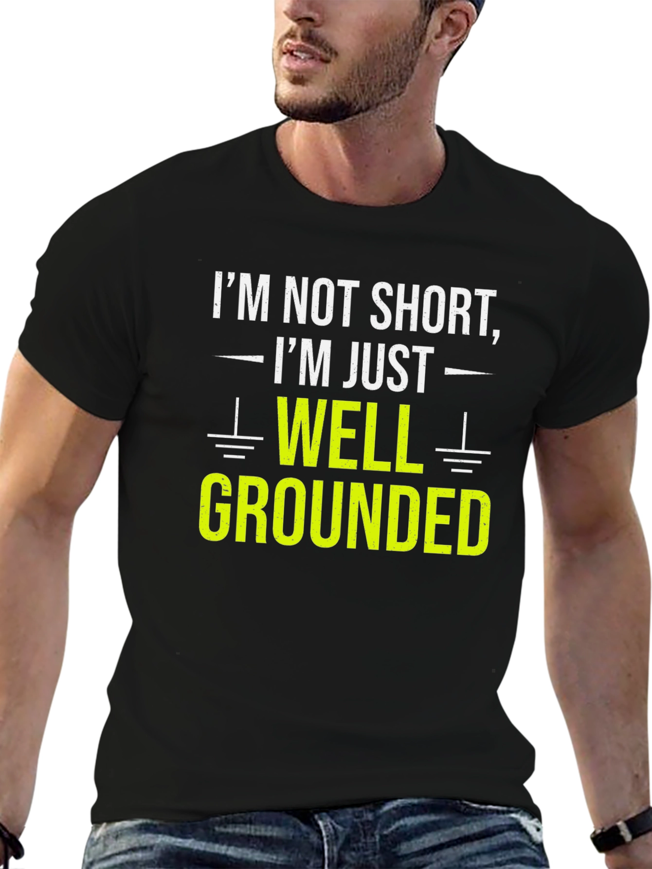 Black Funny Grounded T-Shirt - Humor Tee for Men view 6