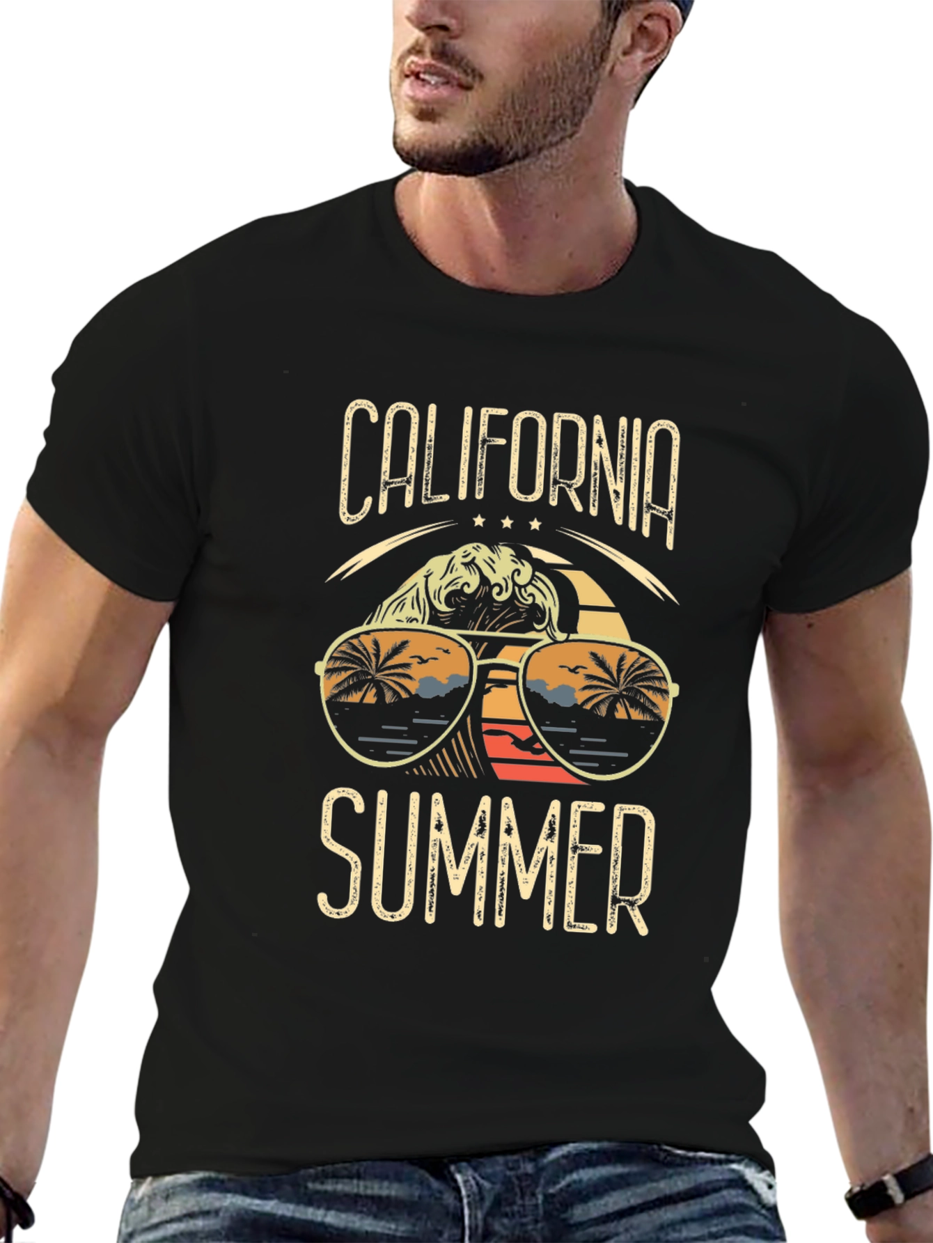 Black California Summer Graphic Tee view 6