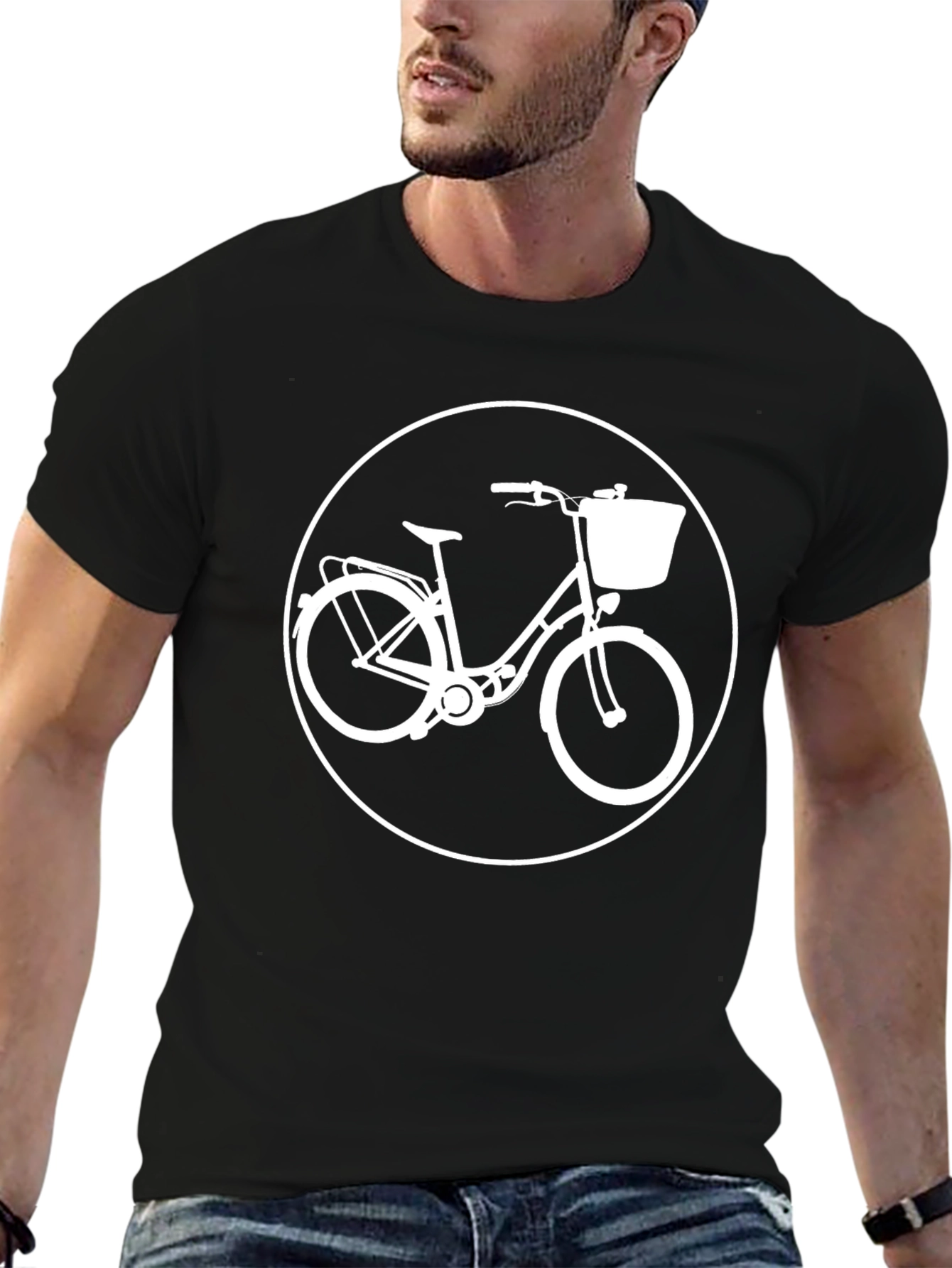 Black Retro Bicycle T-Shirt - Classic Style view 6