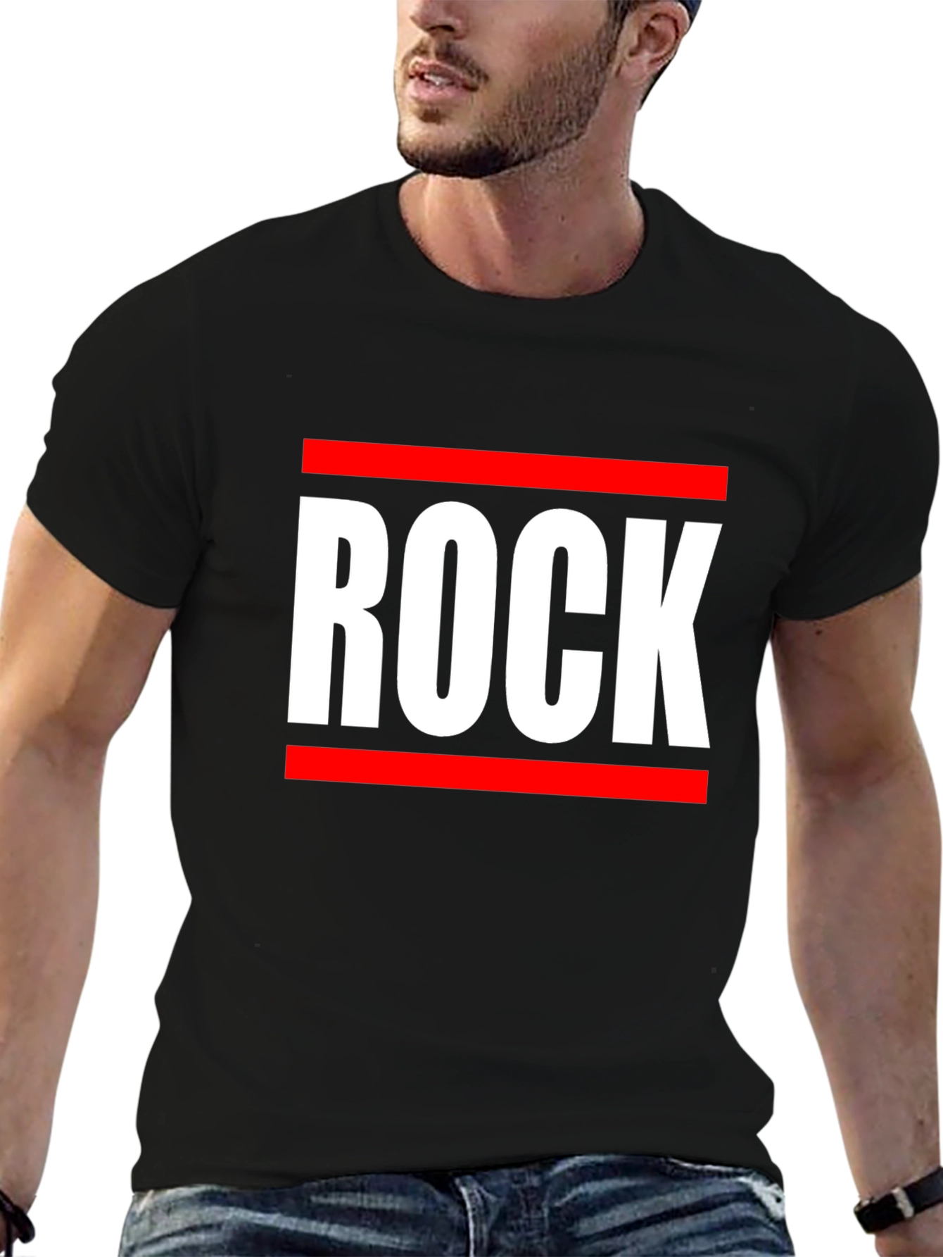 Black Rock Graphic Tee - Bold Statement T-Shirt view 6