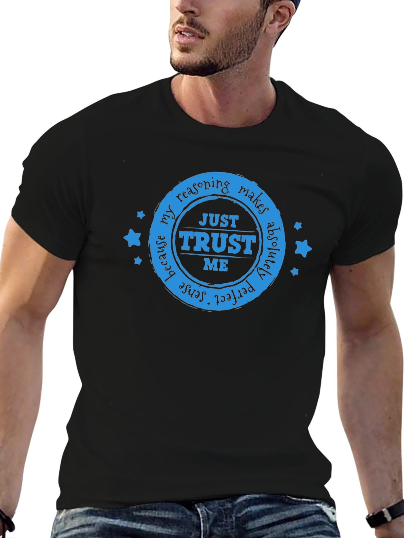 Black Trust Me Graphic T-Shirt - Sarcastic Humor view 6
