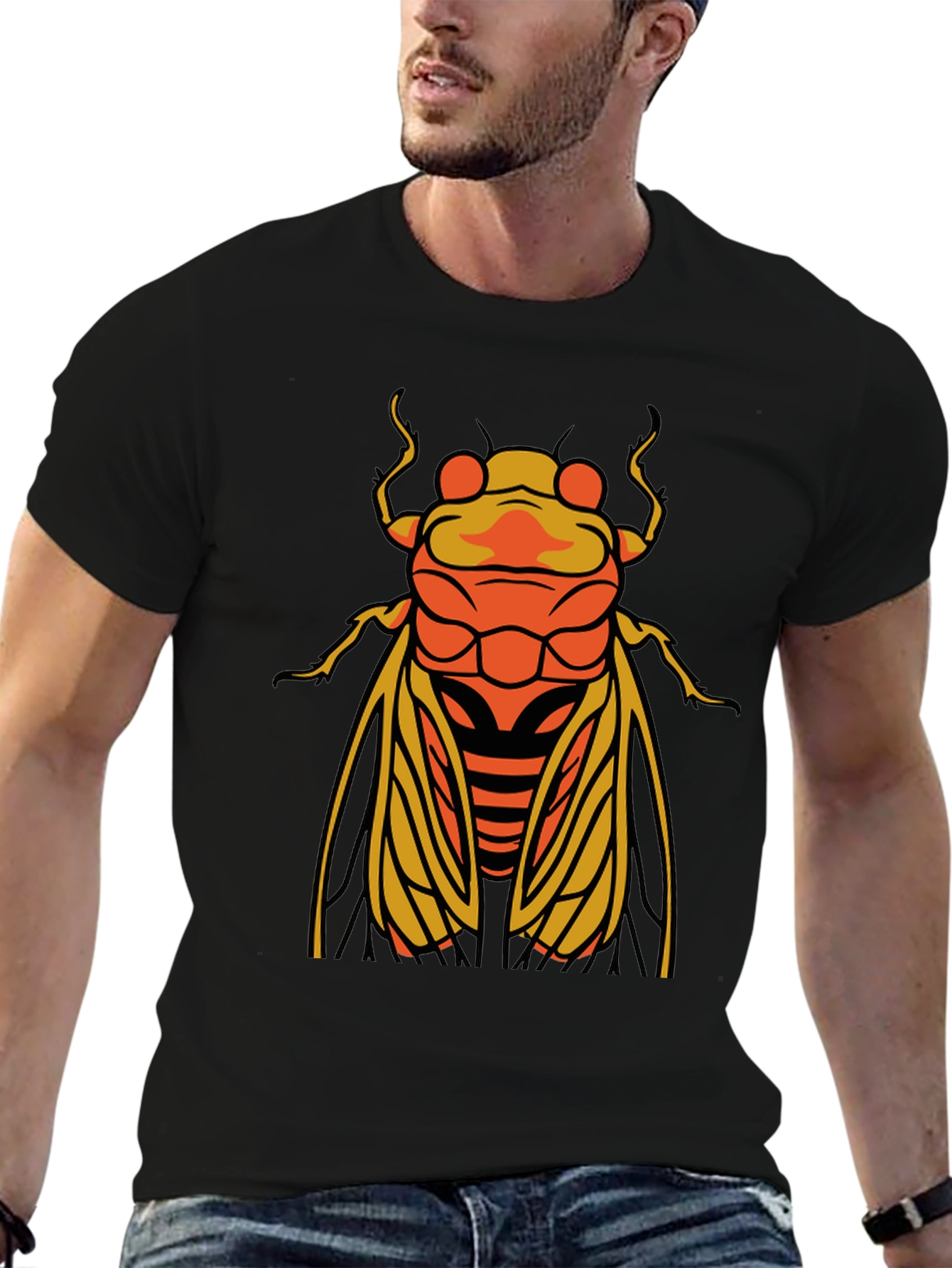 Black Cicada Graphic T-Shirt - Stylish Insect Tee view 6