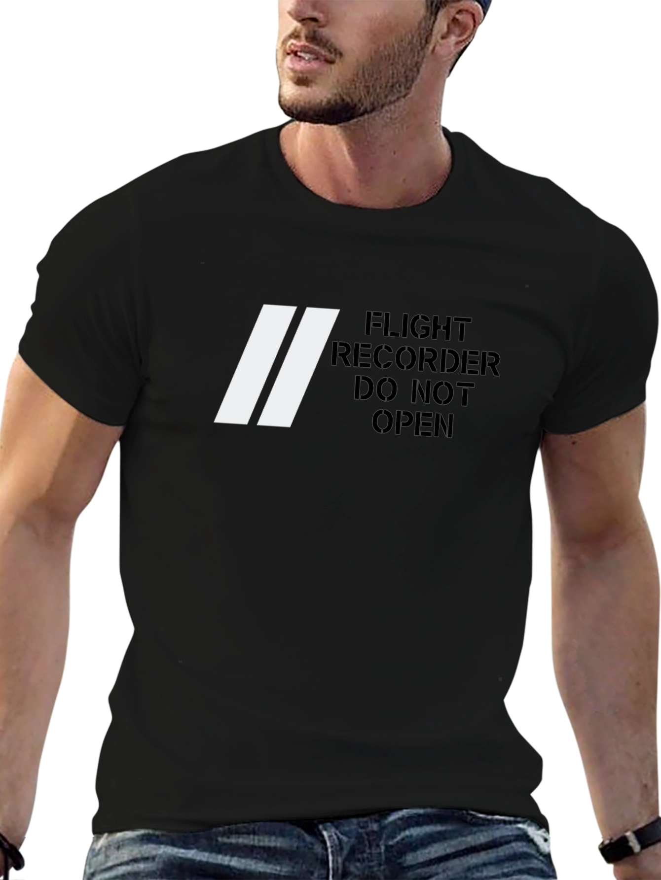 Black Flight Recorder T-Shirt - Do Not Open - Novelty Tee view 6