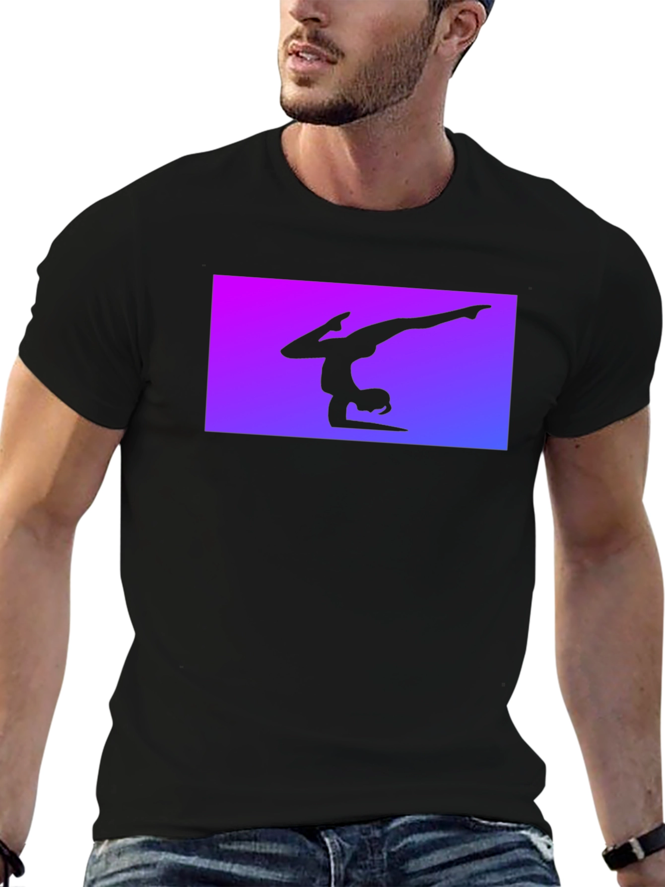 Black Gymnast Silhouette Tee - Black view 6