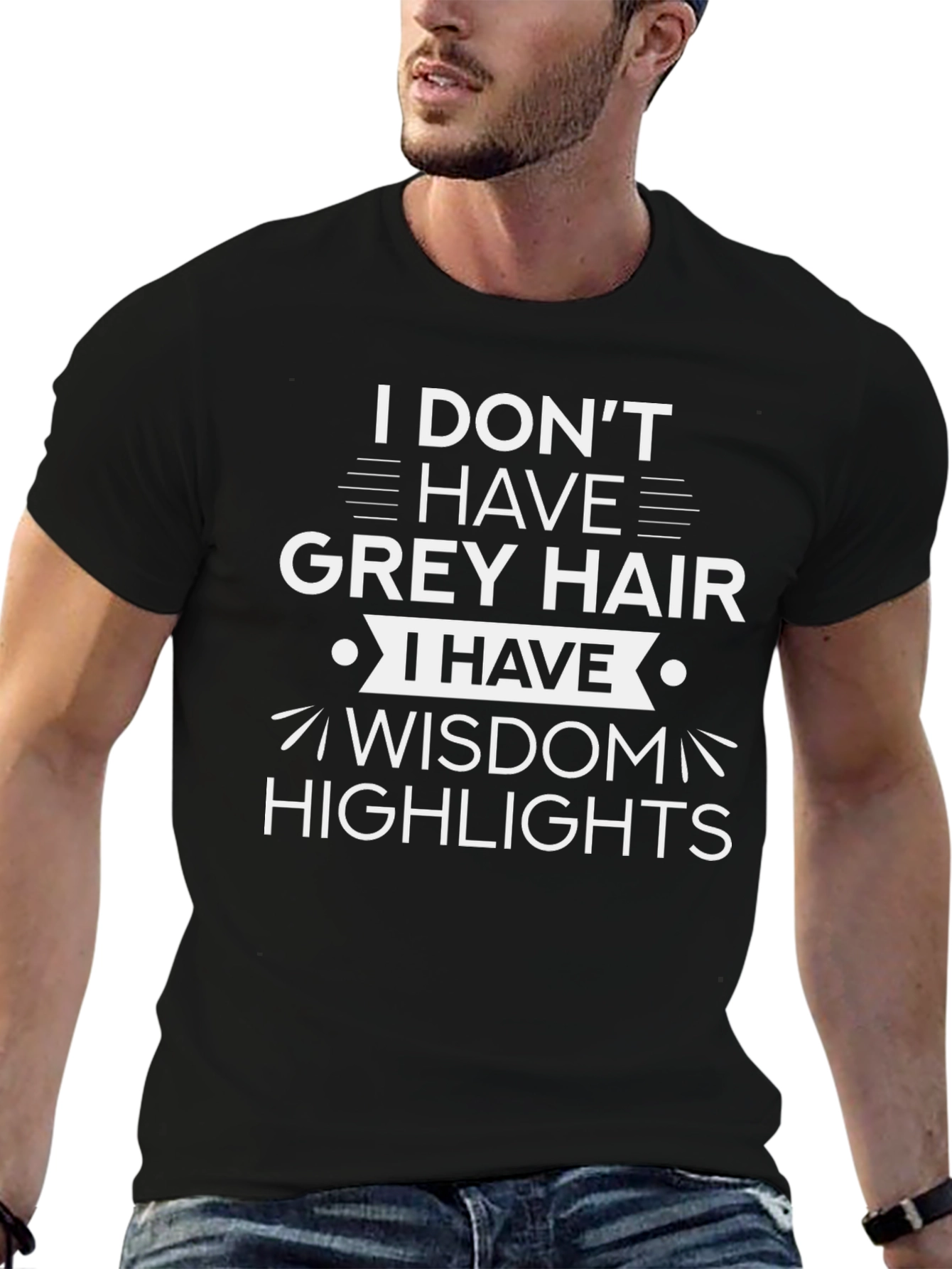 Black Wisdom Highlights Graphic Tee - Black Cotton view 6