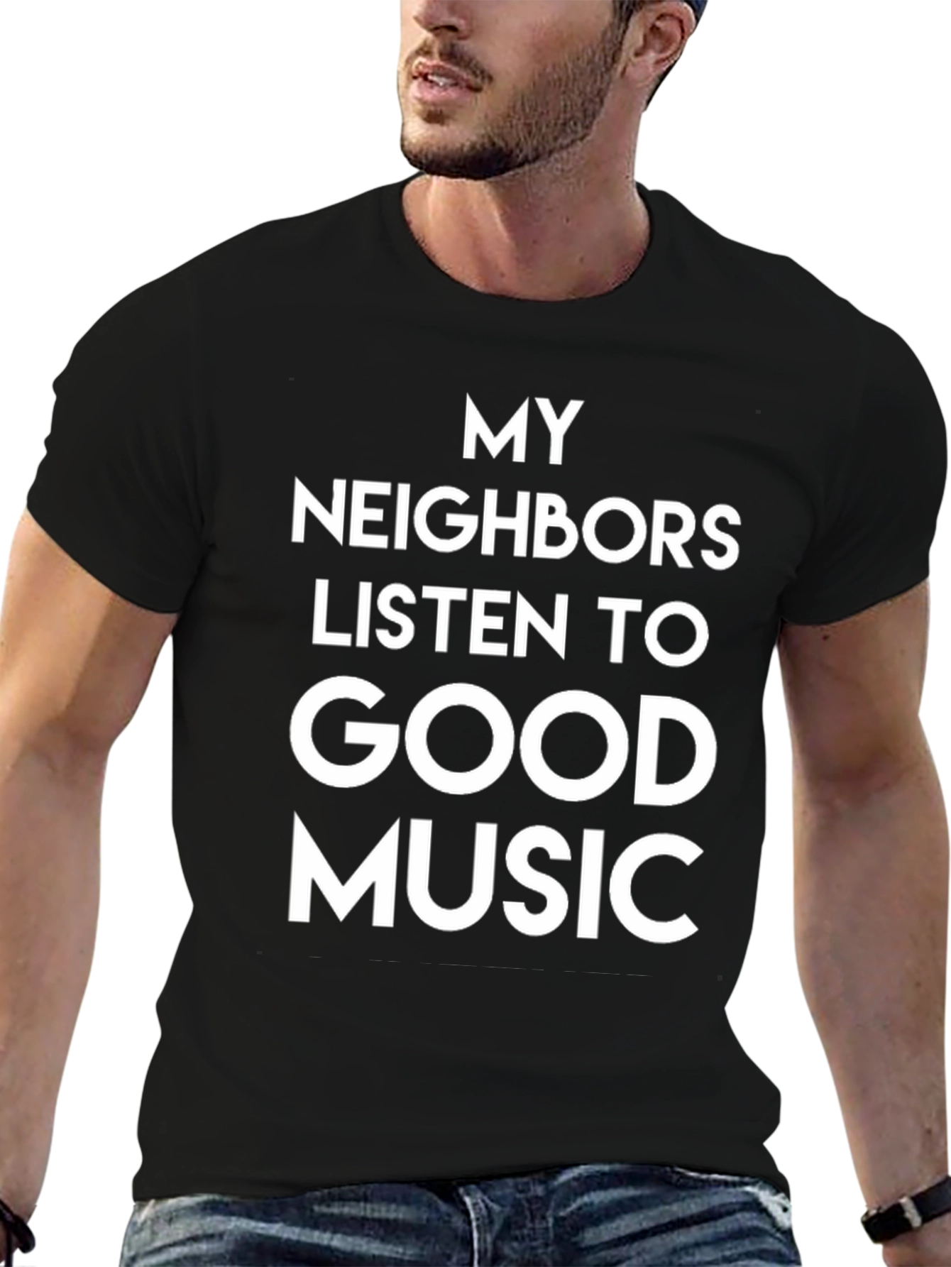 Black Funny Good Music T-Shirt view 6