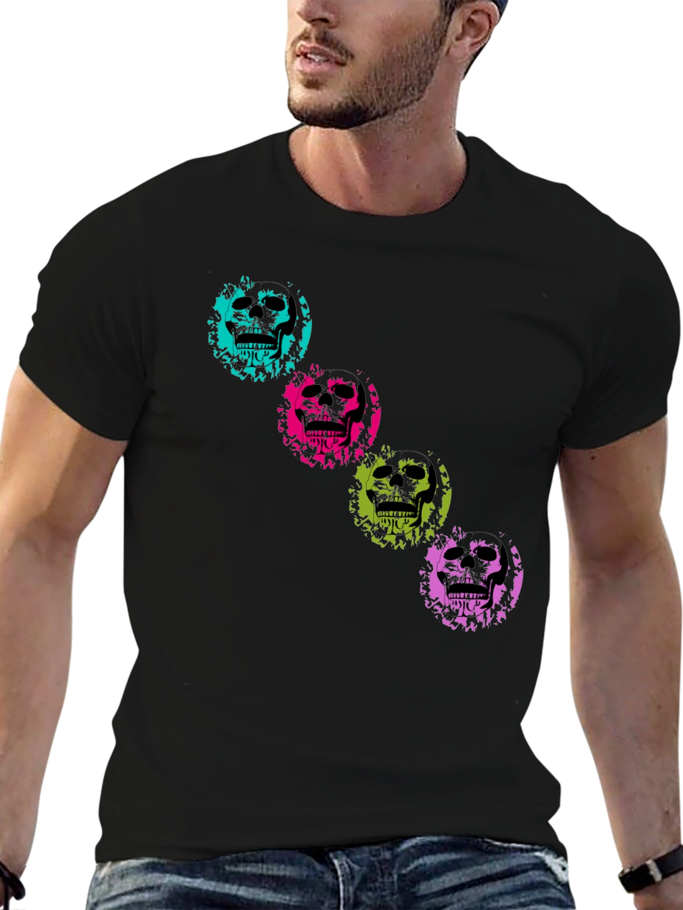 Black Skull Graphic T-Shirt - Stylish Cotton Tee view 6
