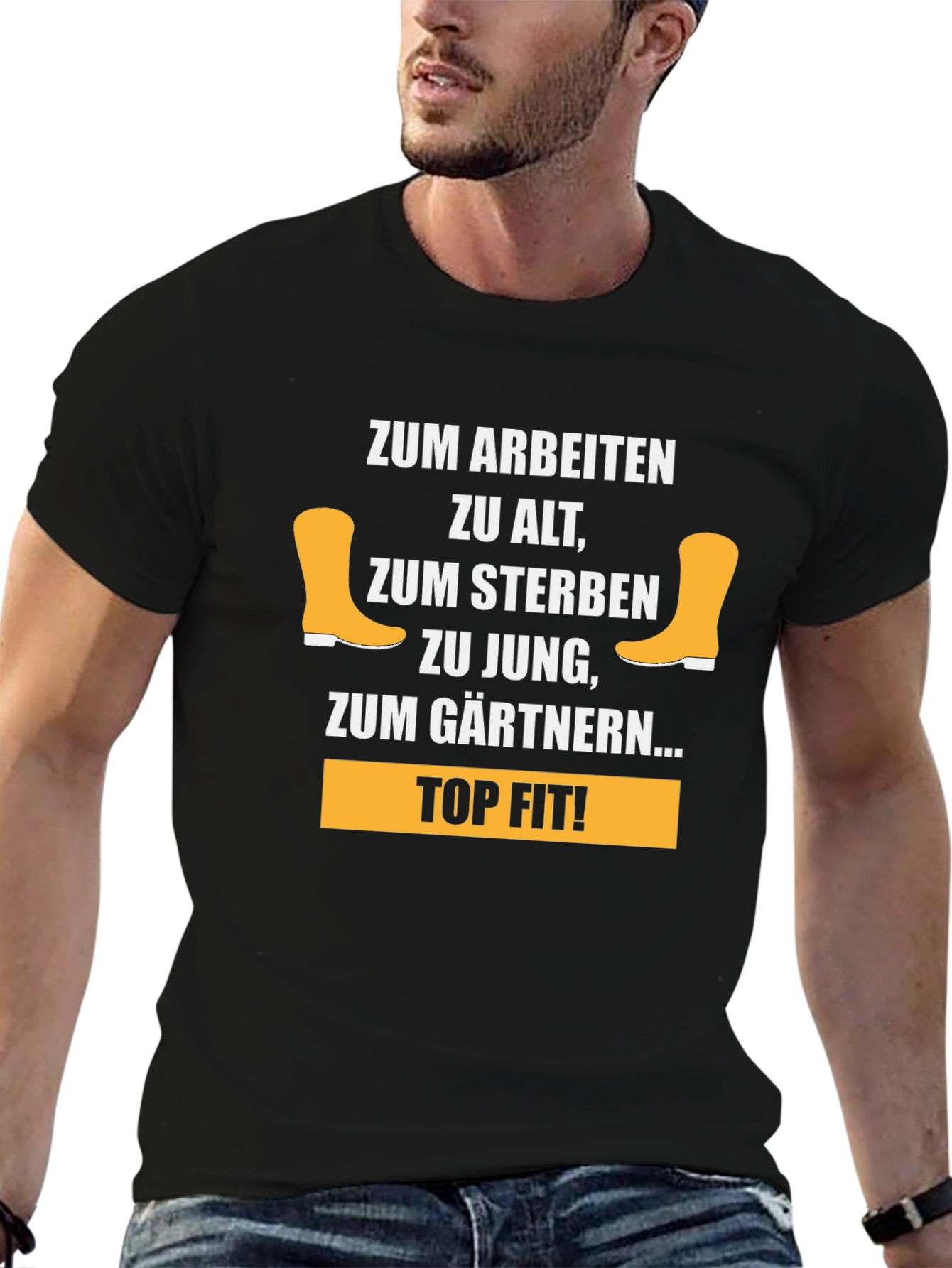 Black Gardening T-Shirt - Zum Gärtnern... Top Fit! view 6