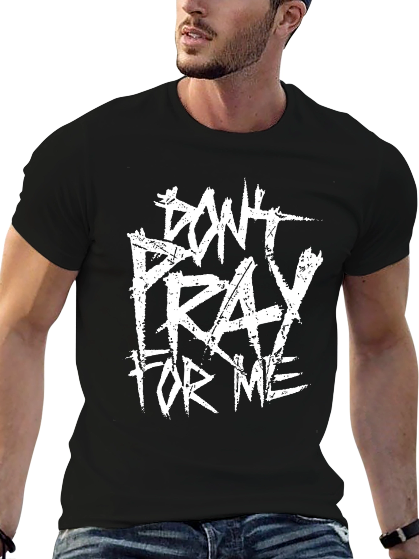 Black Don't Pray For Me Graphic T-Shirt view 6