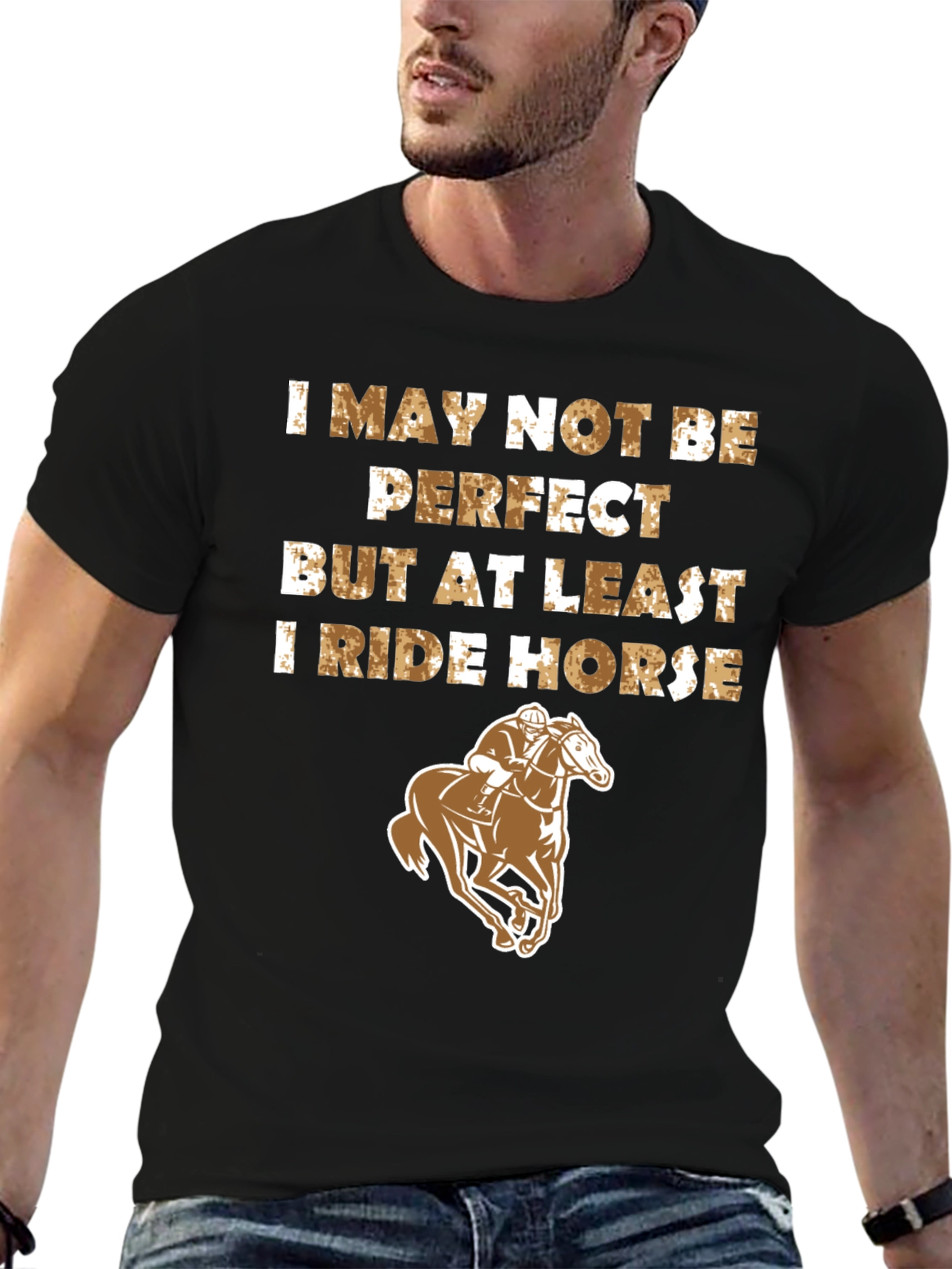 Black I Ride Horse Graphic Print Tee view 6