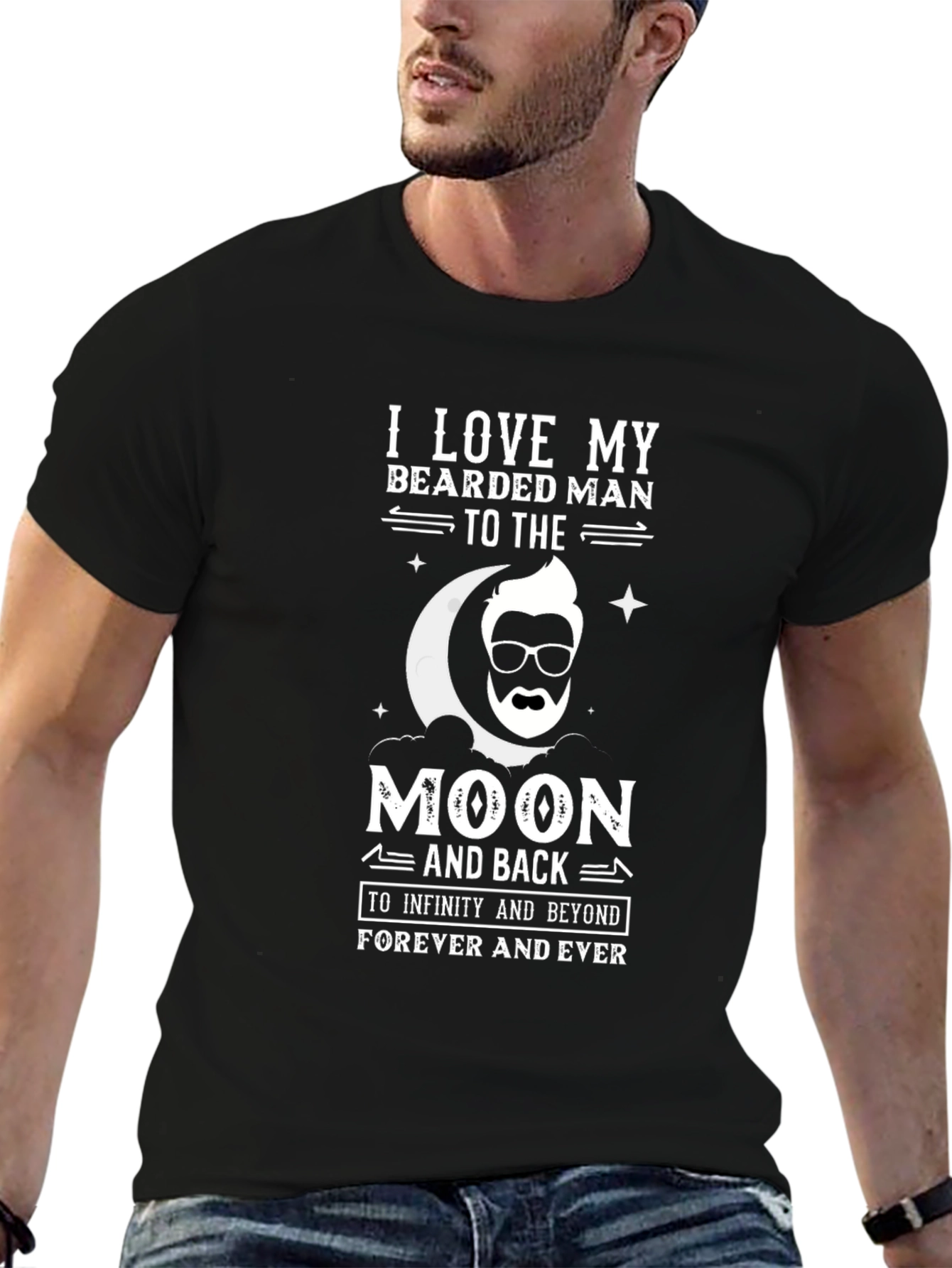 Black I Love My Bearded Man T-Shirt view 6