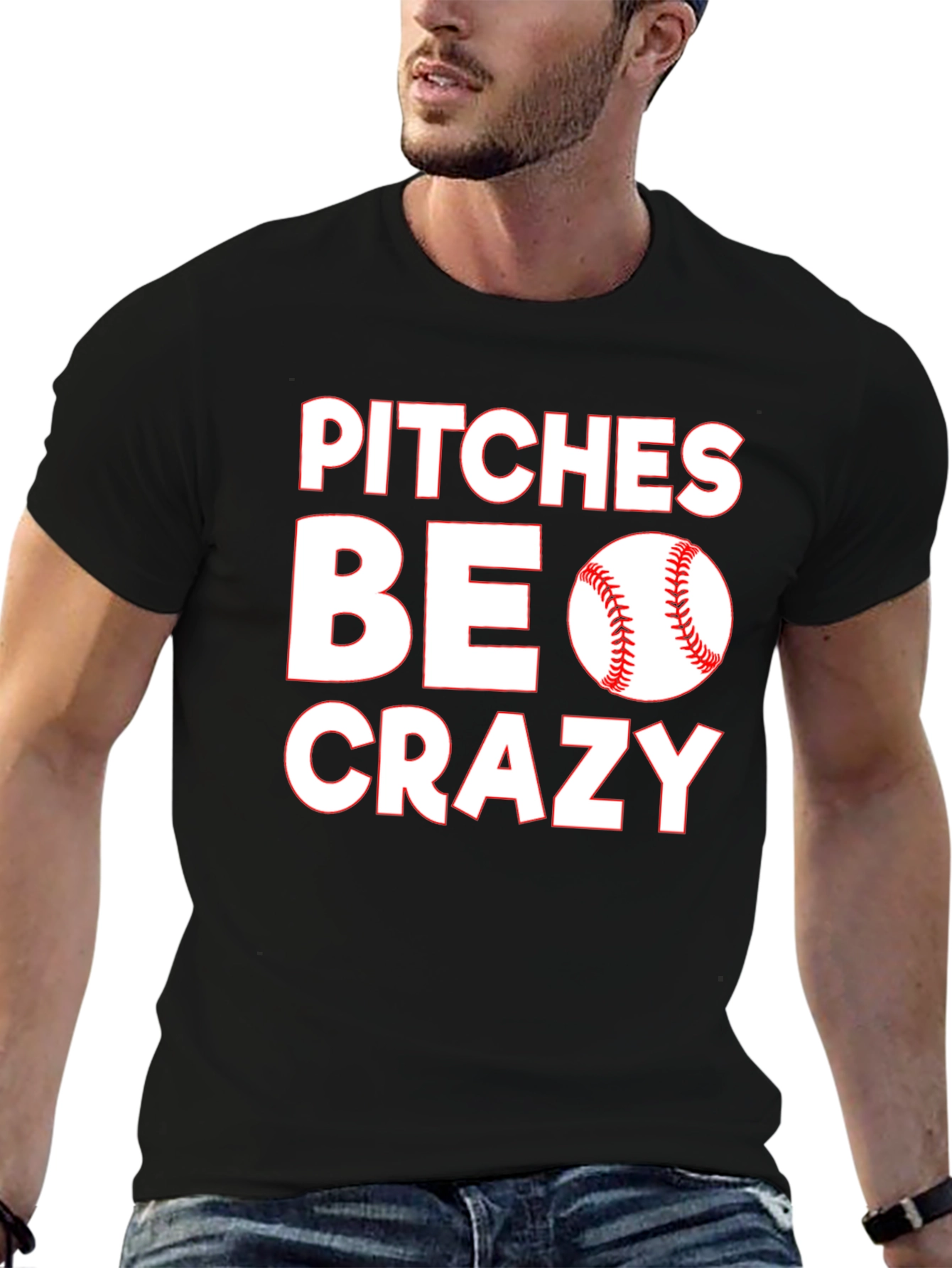 Black Pitches Be Crazy Black Cotton Graphic T-Shirt view 6