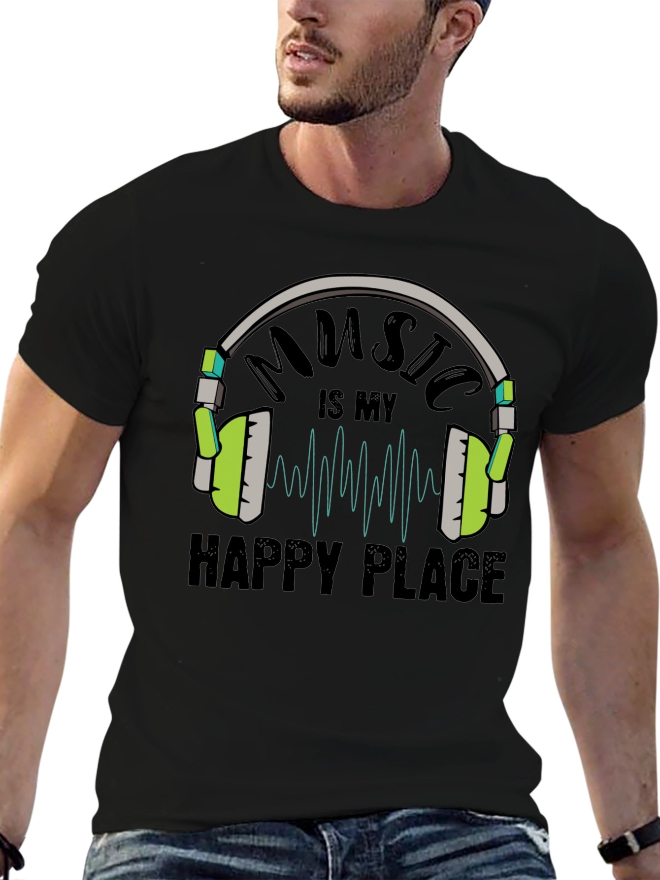 Black Music is My Happy Place T-Shirt view 6