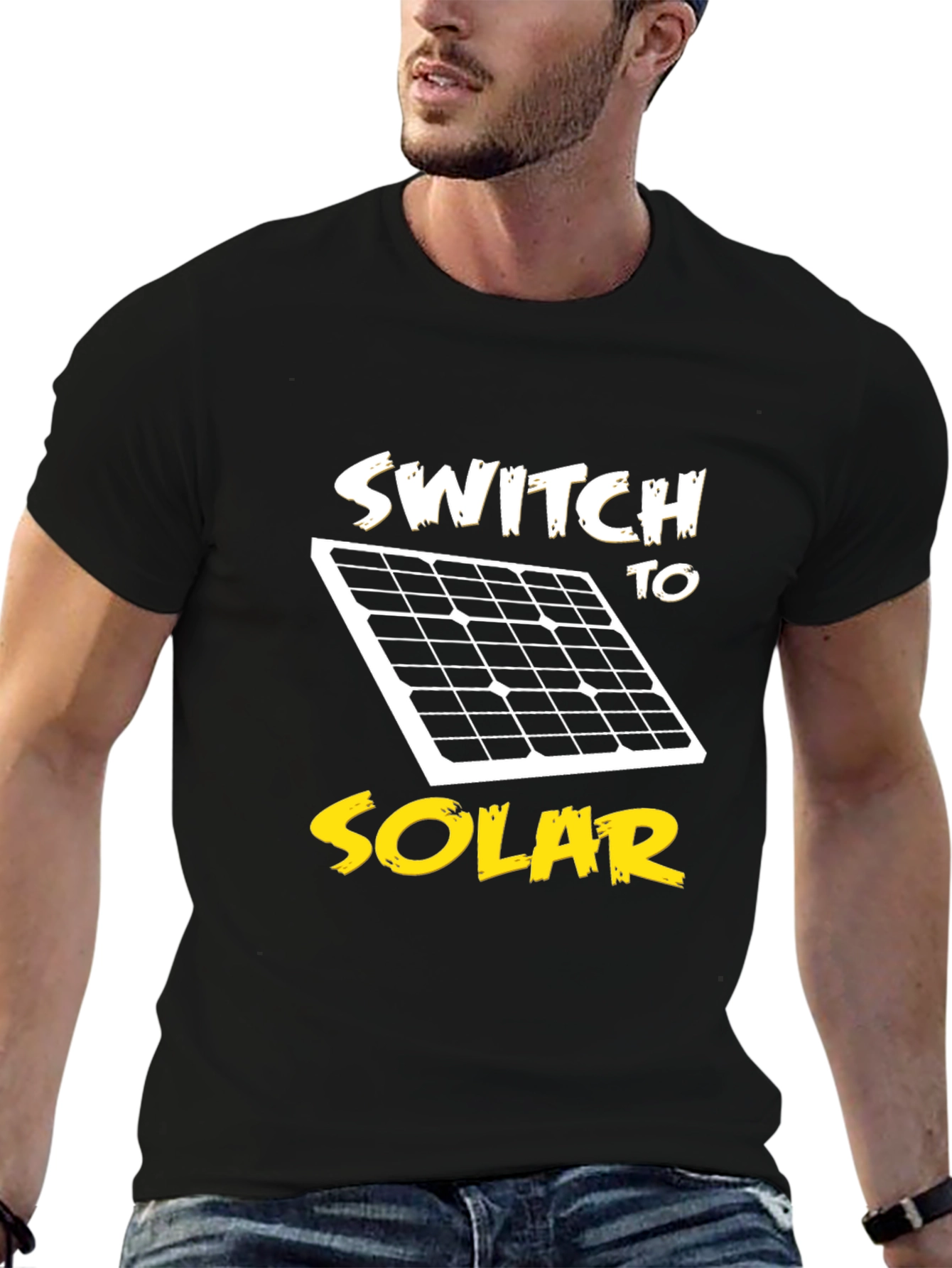 Black Switch to Solar Black T-Shirt - Eco-Friendly Energy view 6