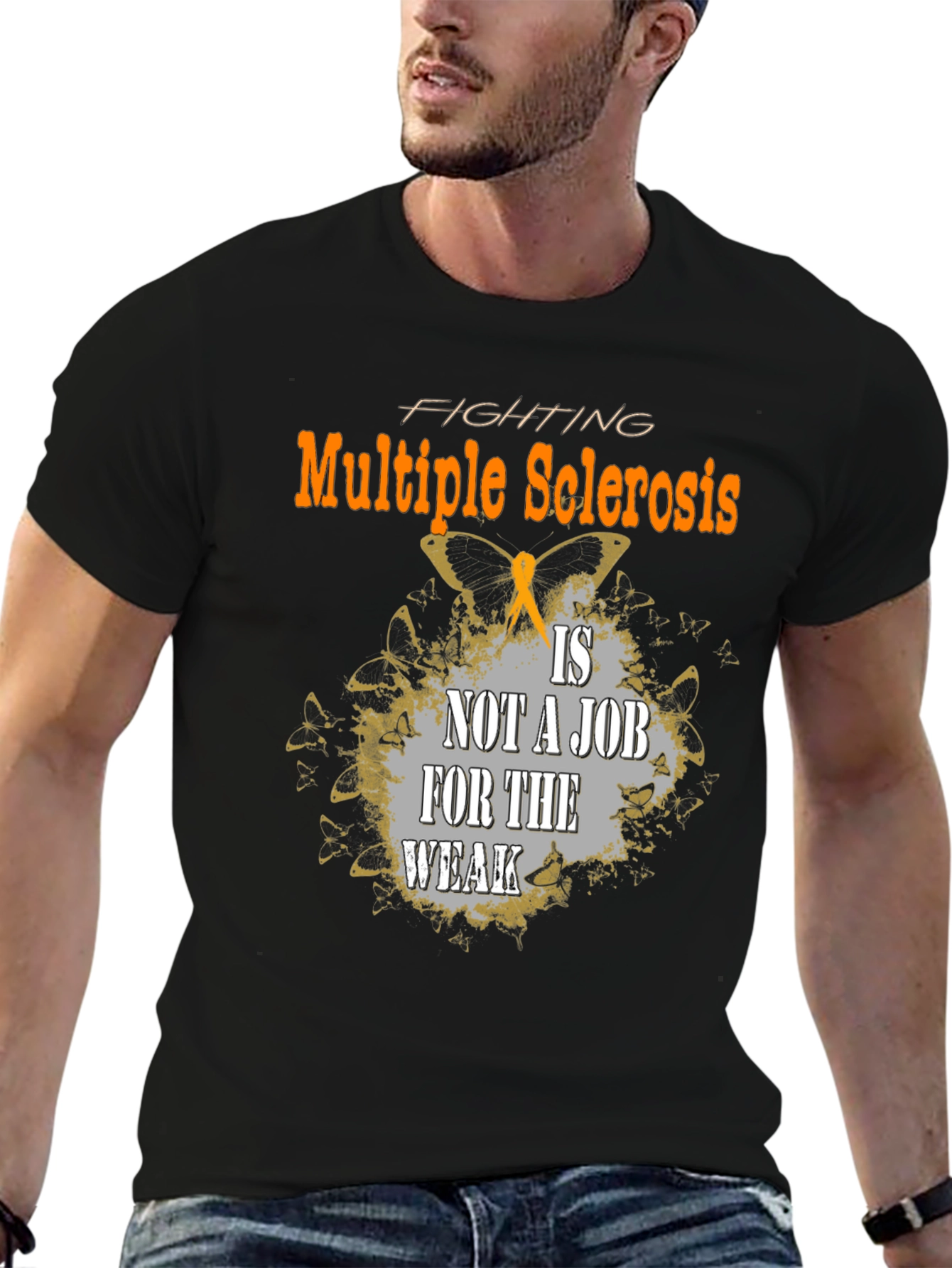 Black Multiple Sclerosis Awareness T-Shirt view 6
