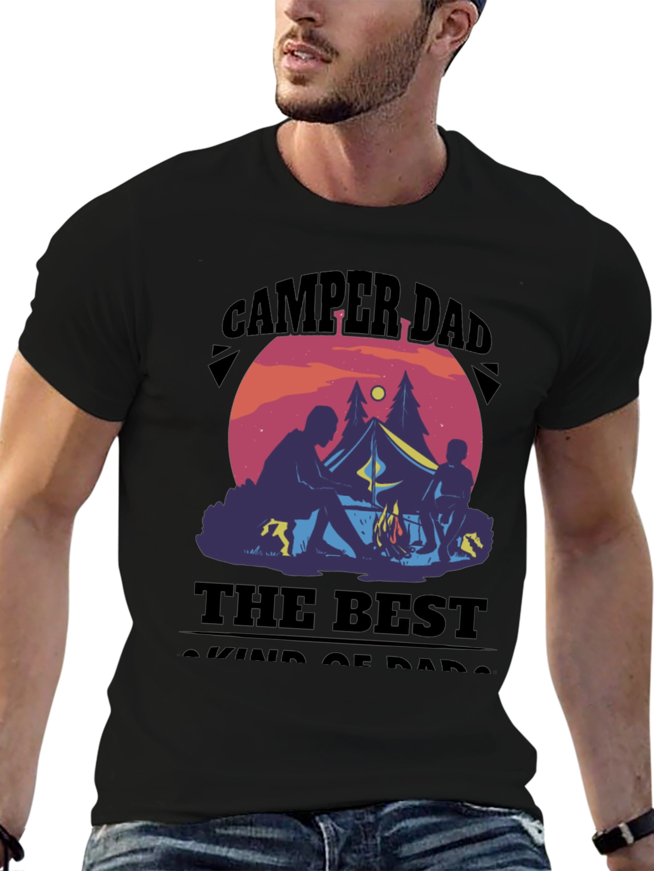 Black Camper Dad T-Shirt: The Best Kind of Dads view 6