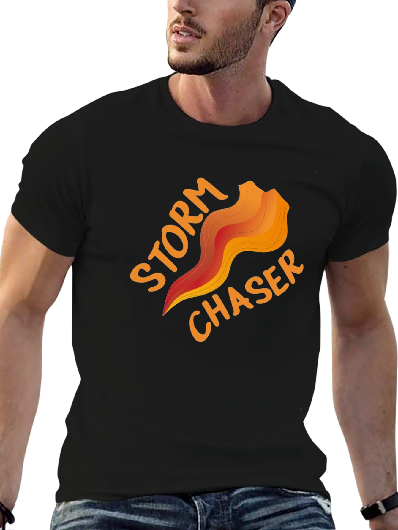 Black Storm Chaser Graphic Tee - Weather Enthusiast Shirt view 6