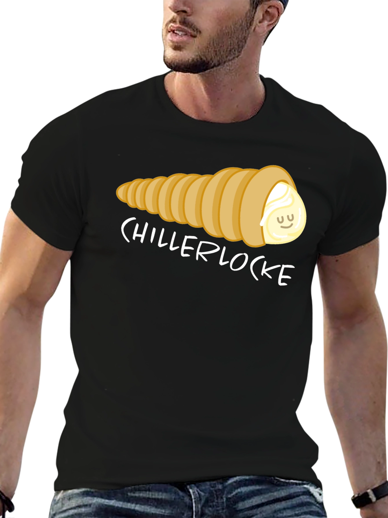 Chillerlocke Cream Horn T-Shirt - Novelty Pastry Tee - 6