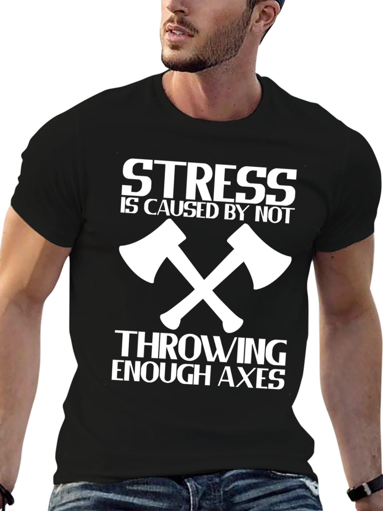 Black Stress Axes Throwing T-Shirt view 6