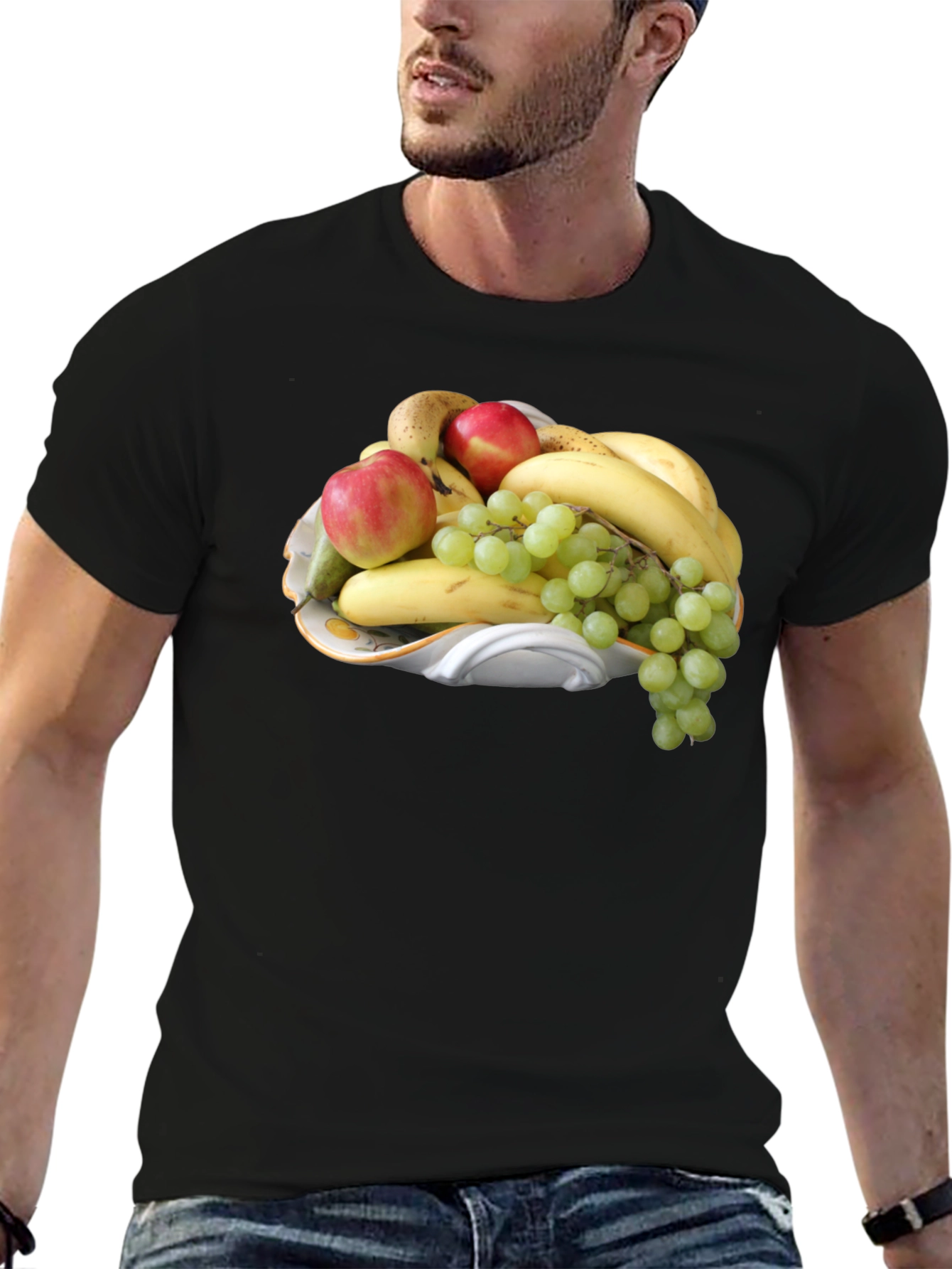Black Fruit Bowl Graphic T-Shirt - Casual Wear view 6