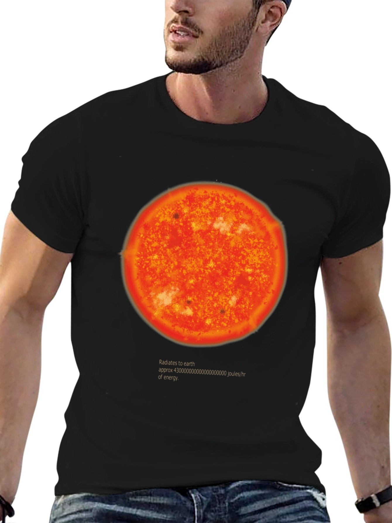 Black Radiates Energy T-Shirt - Black Graphic Tee view 6