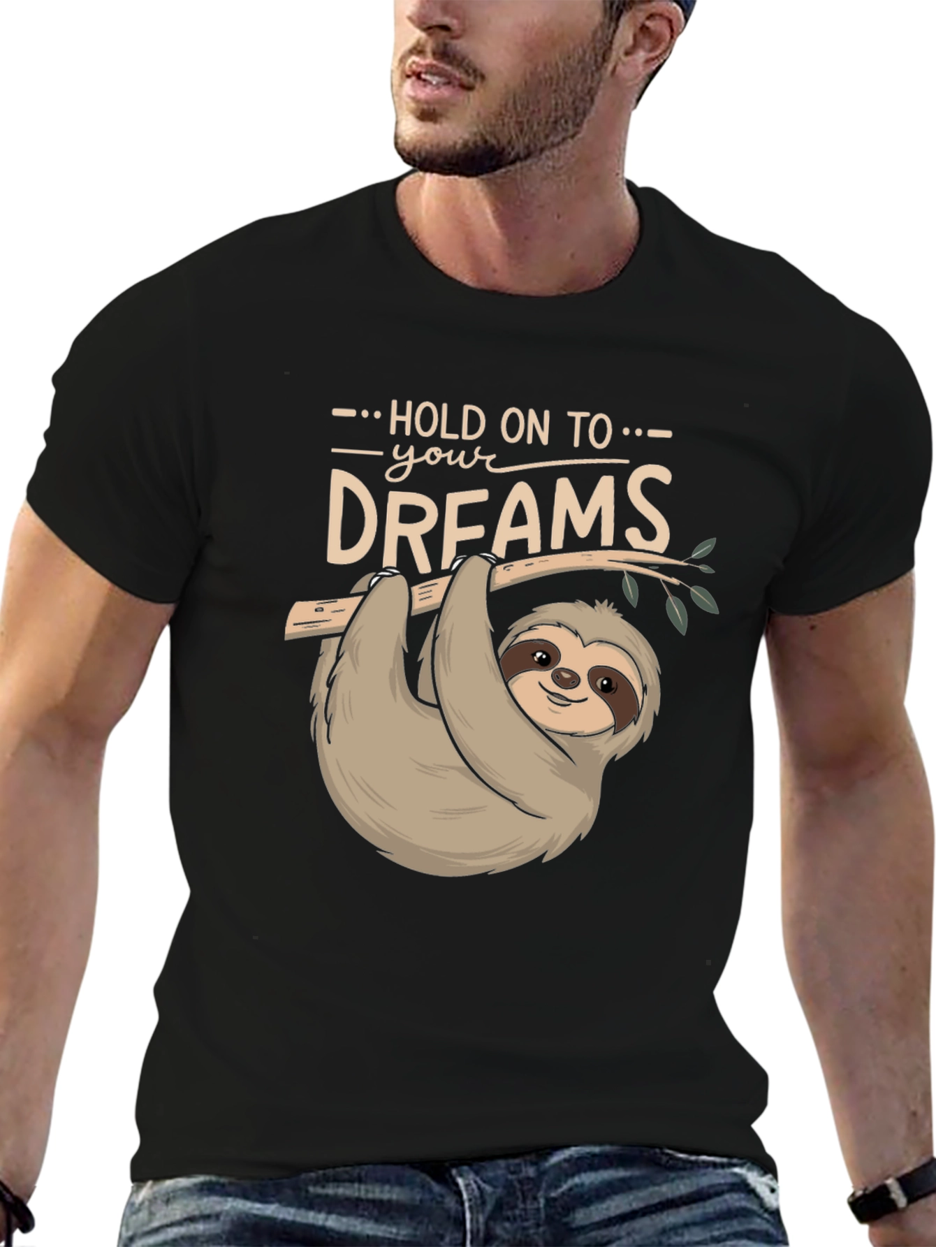Black Sloth Dreams T-Shirt - Cute & Comfy view 6