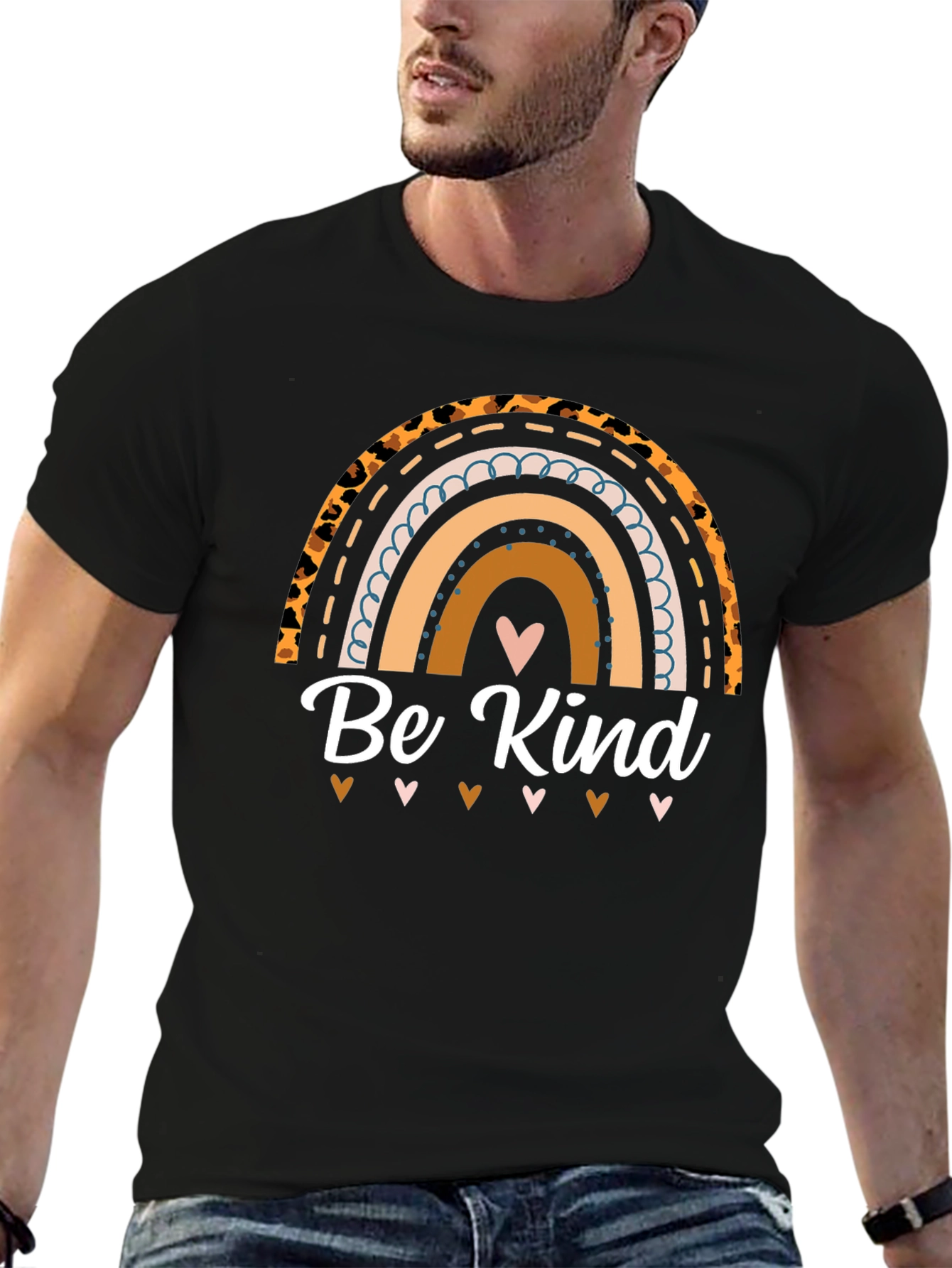 Black Be Kind Rainbow Graphic Tee view 6