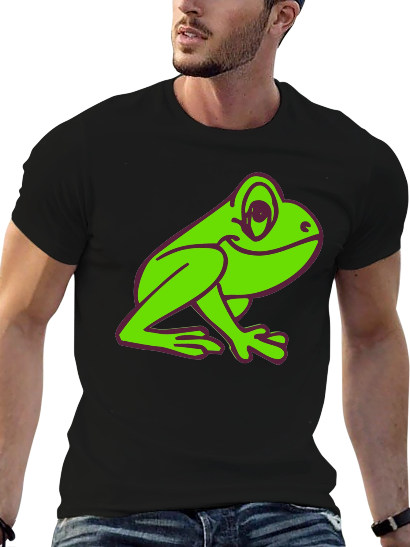 Black Fun Frog Graphic Tee - Black T-Shirt view 6