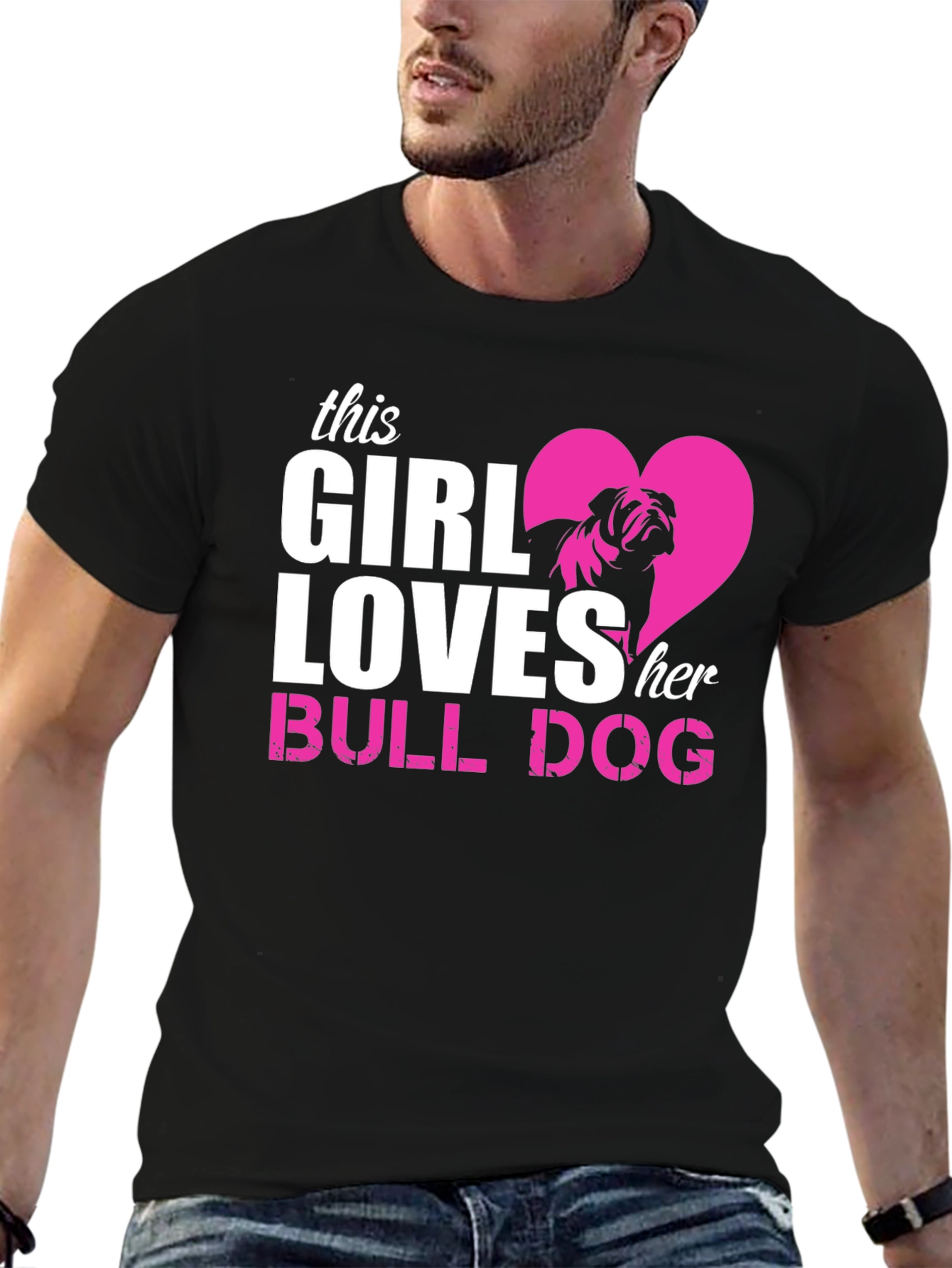 Black Girl Loves Bulldog T-Shirt view 6
