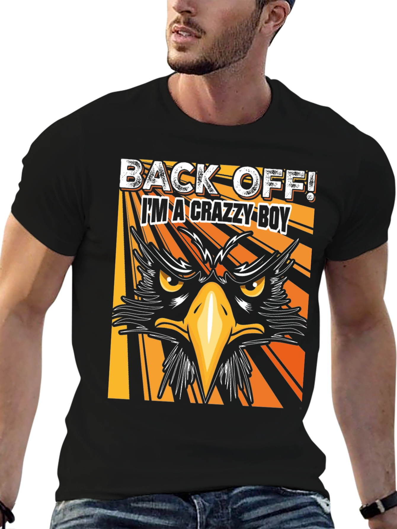 Black Crazy Boy Graphic T-Shirt - Black Tee view 6