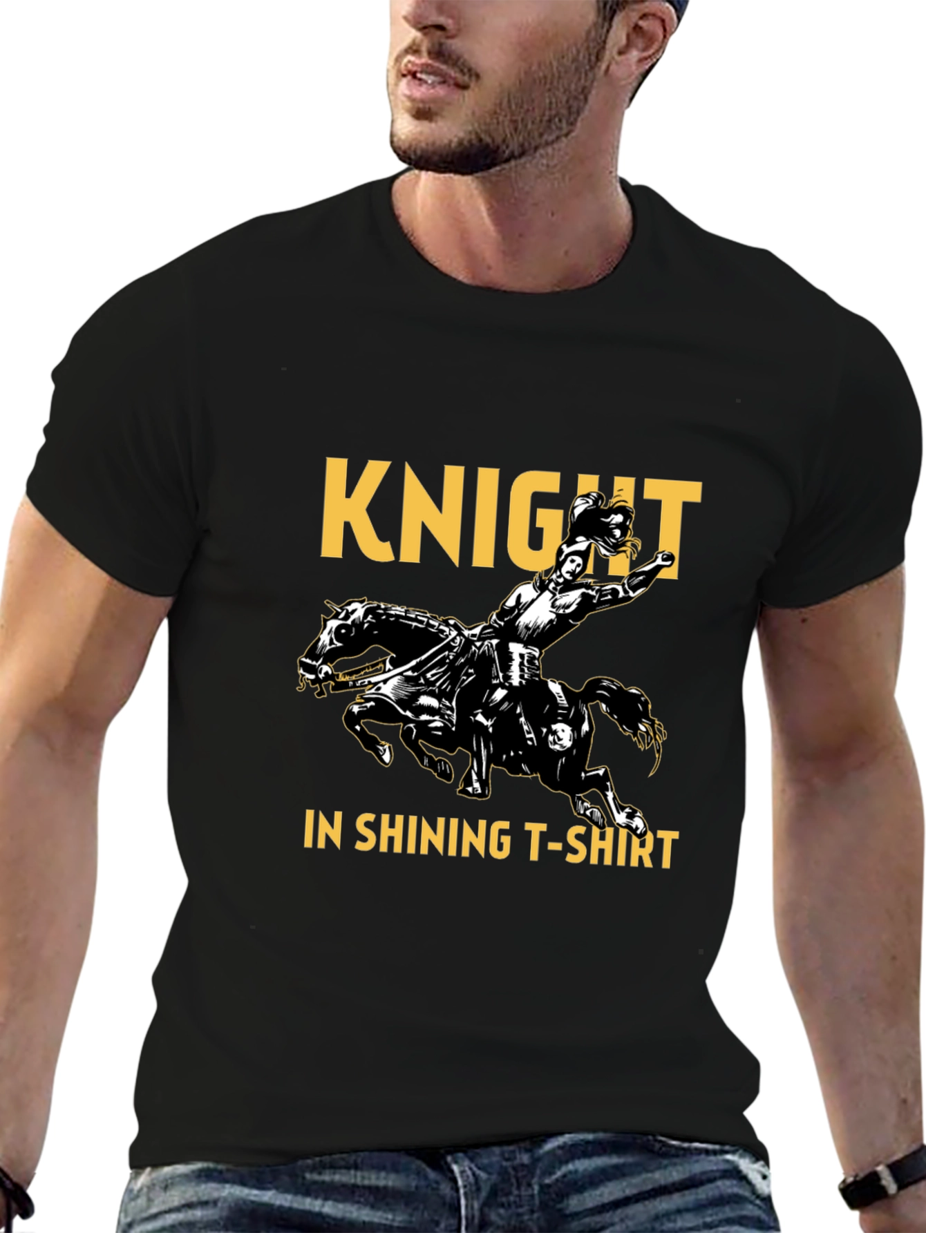 Black Knight in Shining T-Shirt - Black Tee view 6
