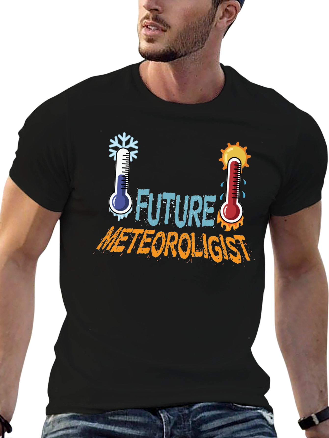 Black Future Meteorologist T-Shirt view 6