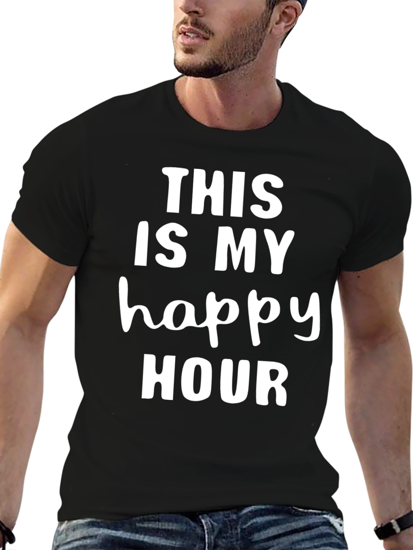 Black This Is My Happy Hour Graphic Tee - Black view 6
