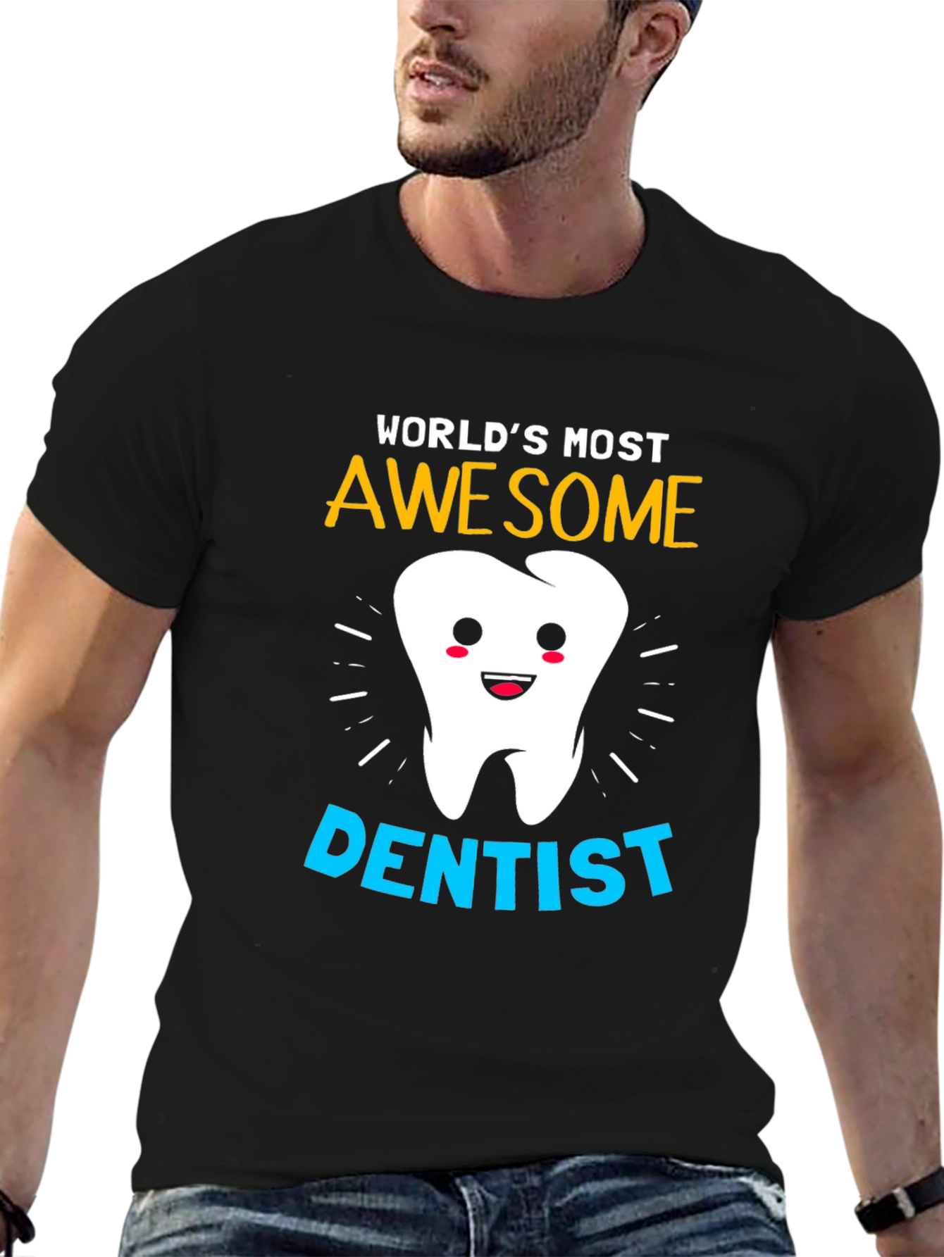 Black World's Most Awesome Dentist T-Shirt view 6