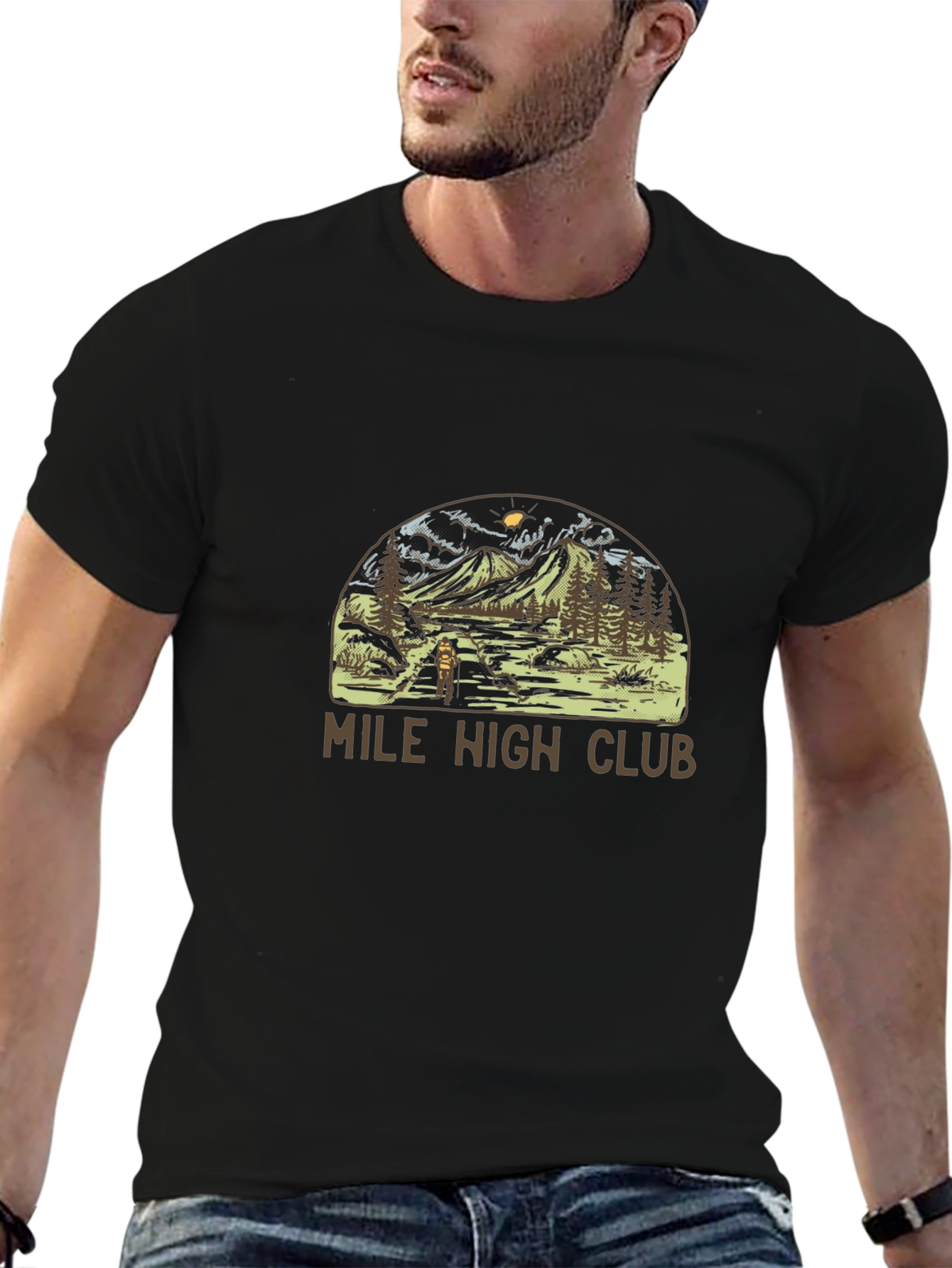 Black Mile High Club Black Graphic Tee view 6