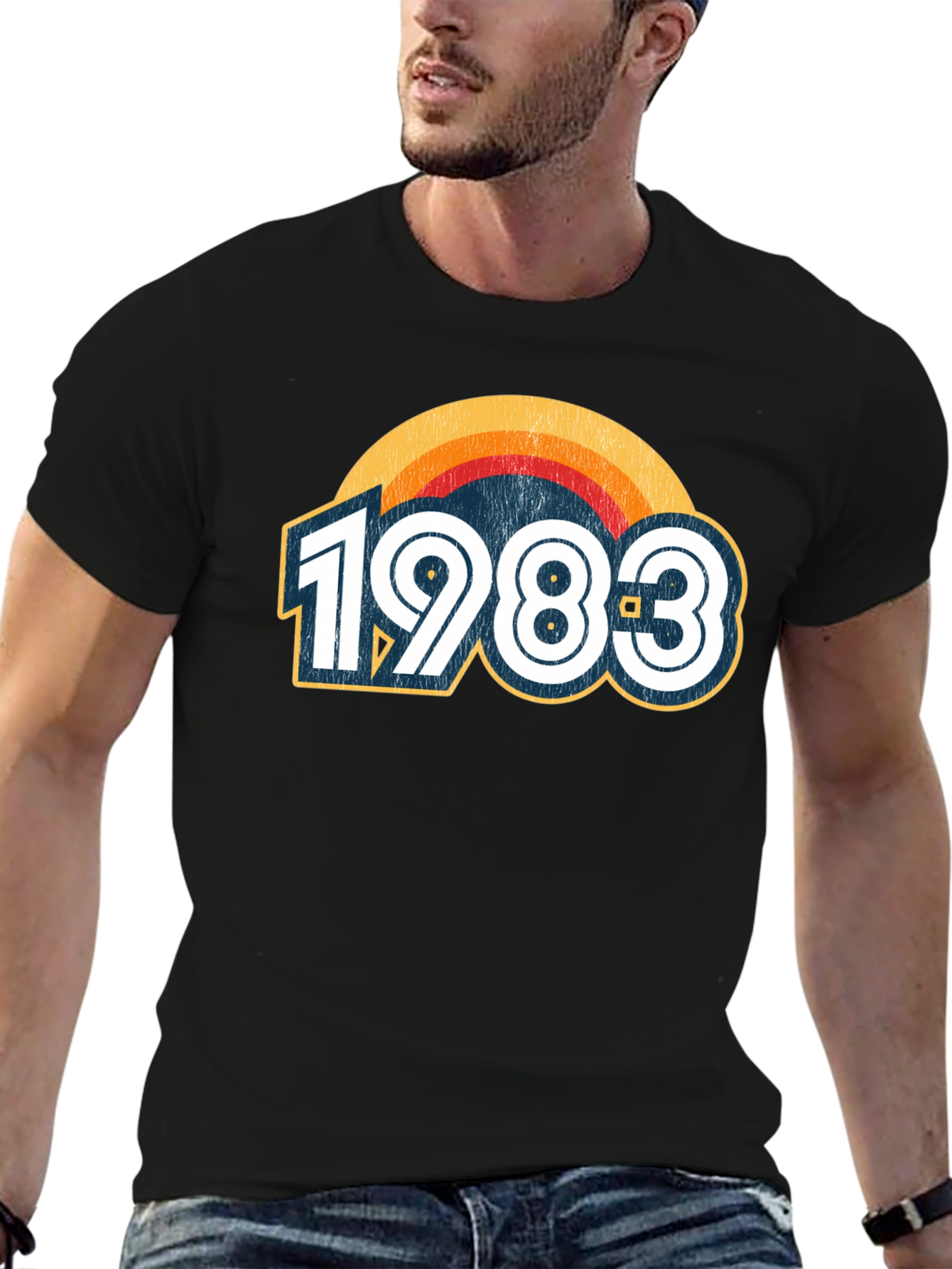 Black Vintage 1983 Graphic Tee - Retro Birthday Shirt view 6