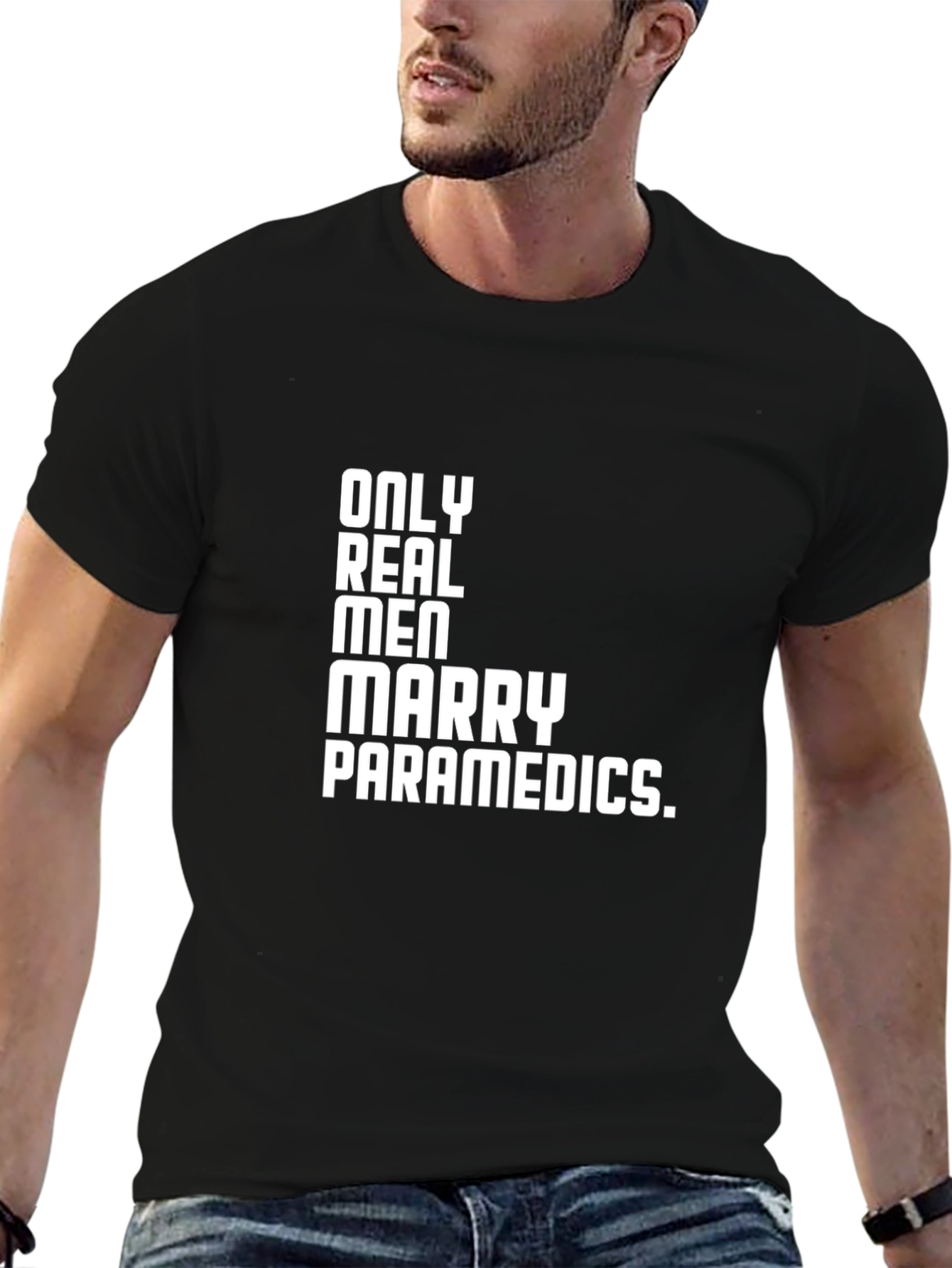 Black Only Real Men Marry Paramedics T-Shirt view 6