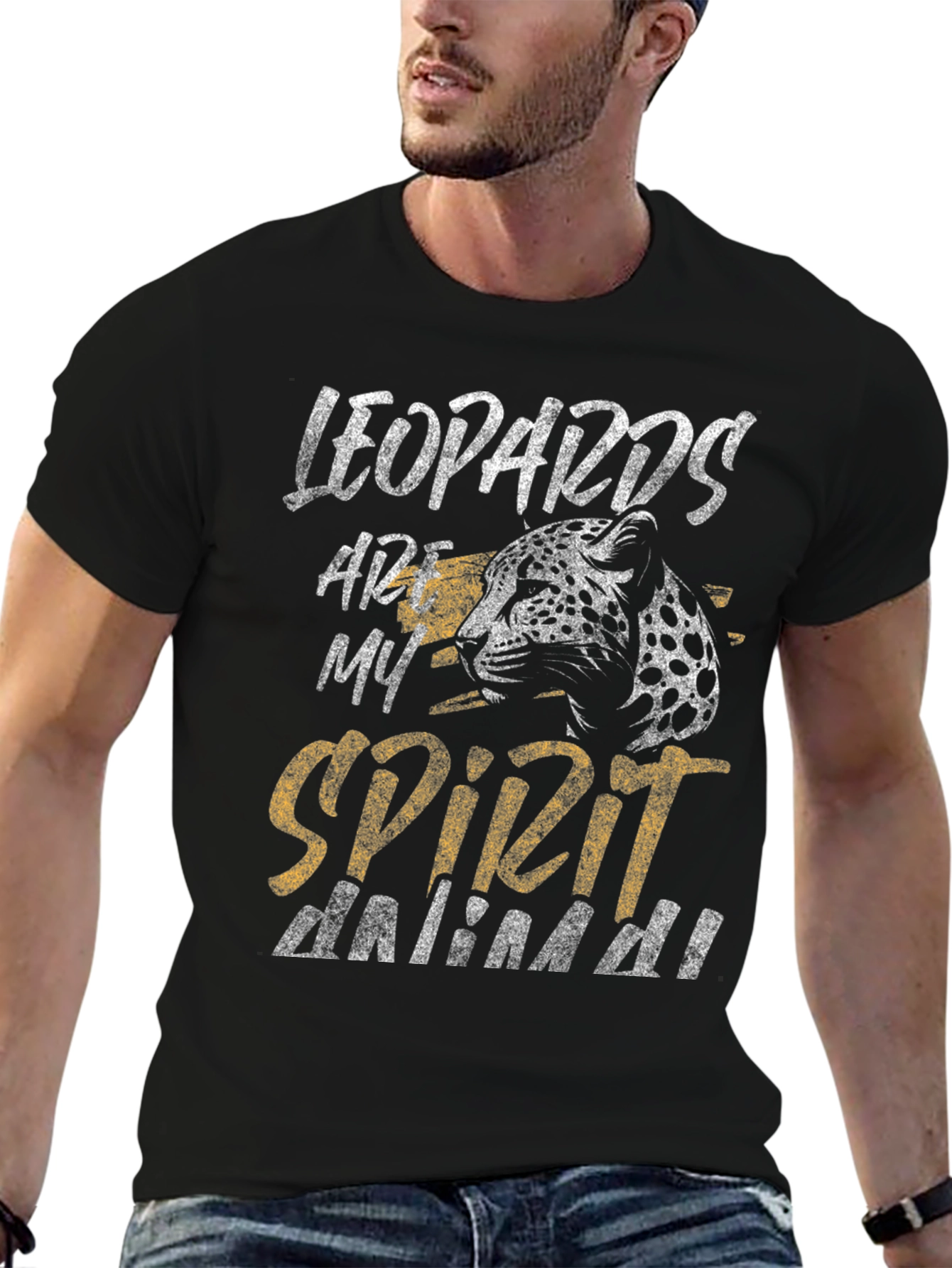 Black Leopard Spirit Animal Graphic Tee - Unisex view 6
