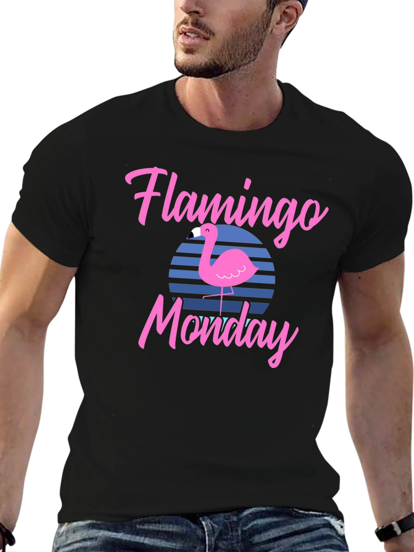 Black Flamingo Monday Graphic Tee view 6