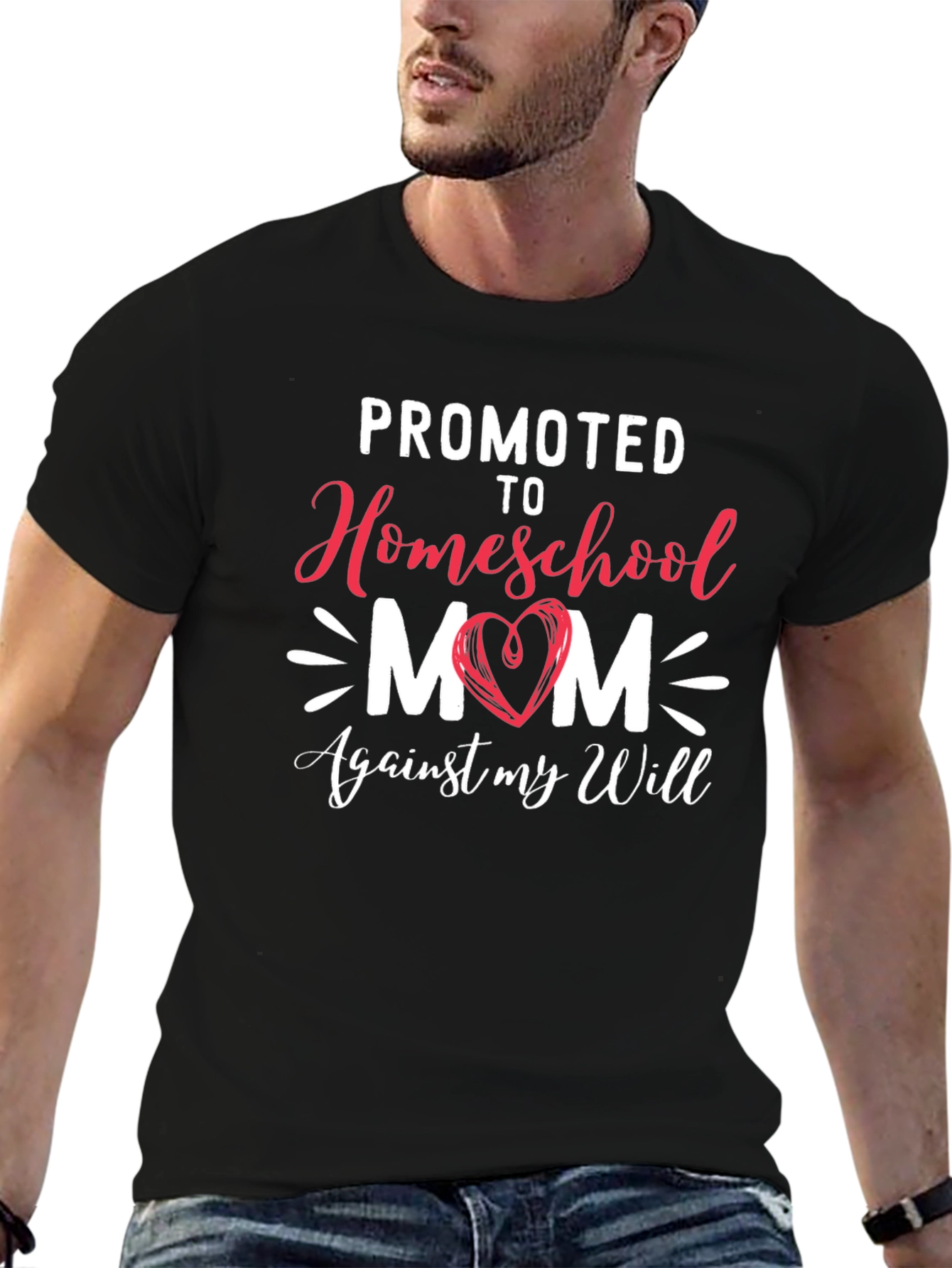 Black Promoted to Homeschool Mom T-Shirt view 6