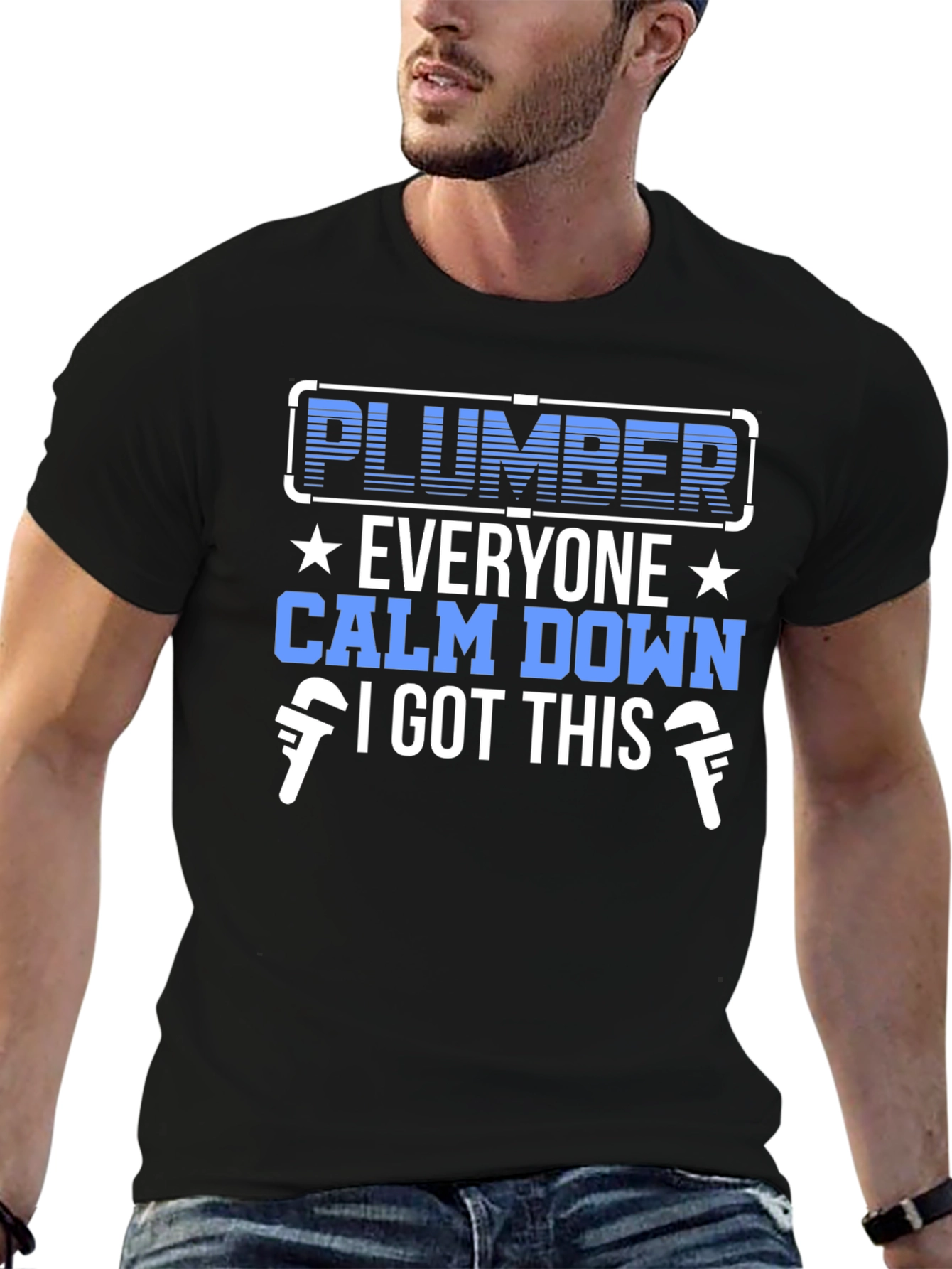 Black Plumber T-Shirt: Everyone Calm Down, I Got This view 6